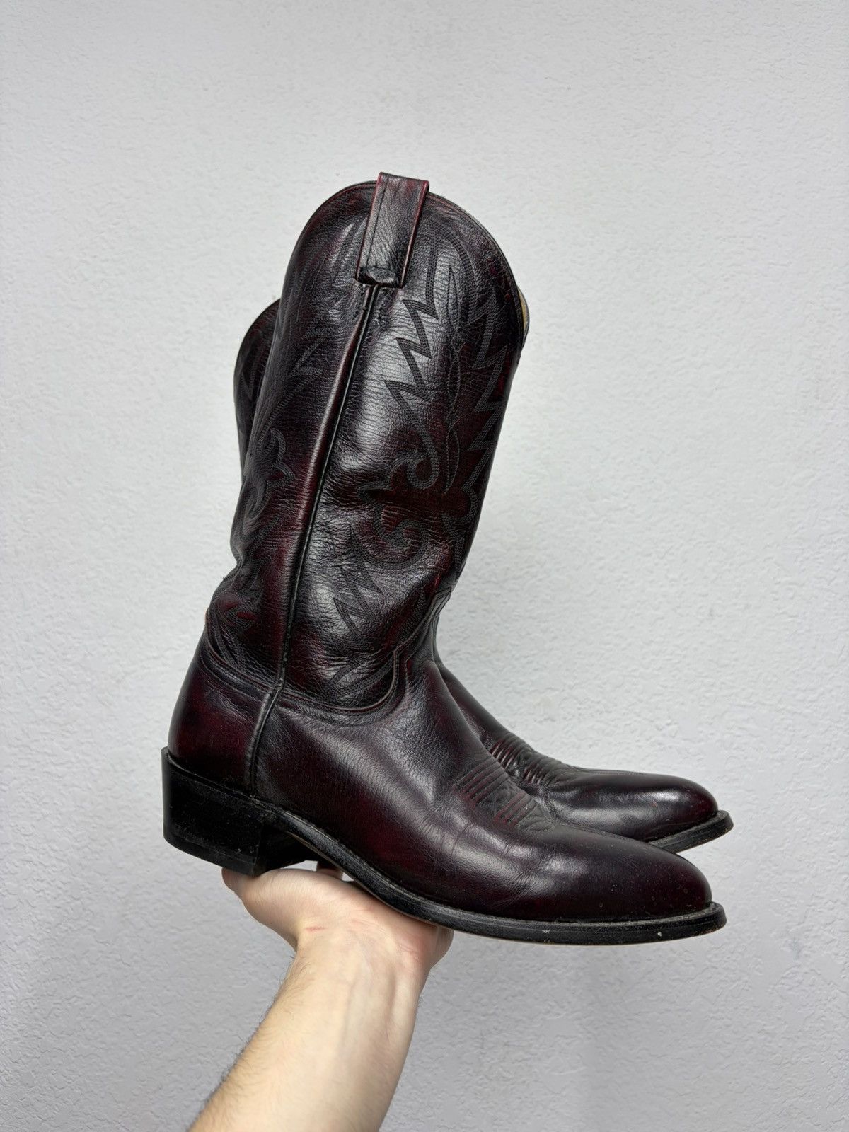 Dan Post Vintage A98 Western Style Cowboy High Leather Biker Boots Size US 8 / EU 41 - 1 Thumbnail