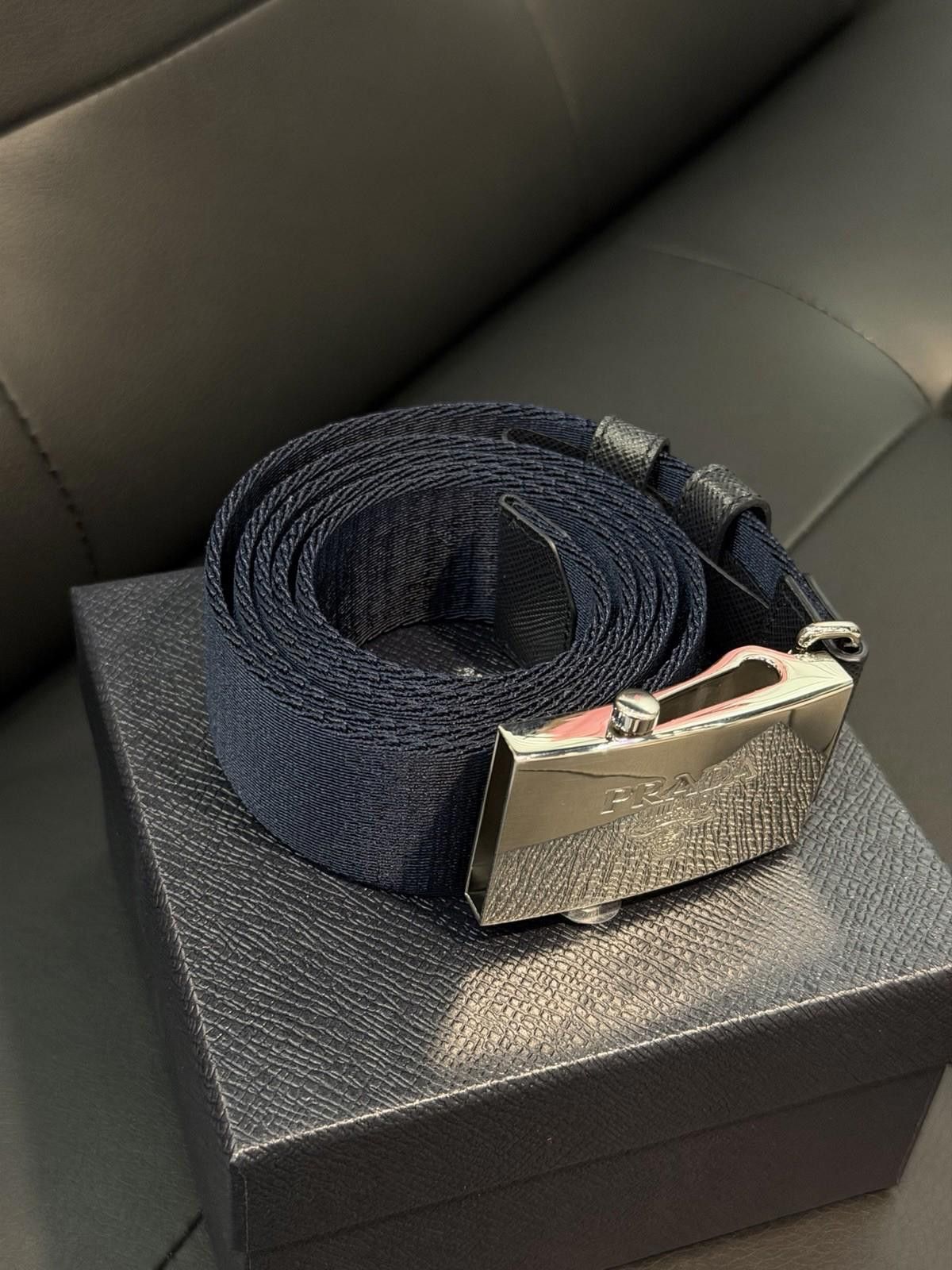 Prada PRADA Men's Belt Metal Blue 100% Authentic $650 Brand New Size ONE SIZE - 5 Thumbnail