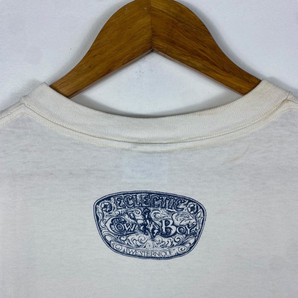 Vintage Vintage 90's NASHVILLE ECLECTIC COWBOY Graphic Tee Shirt Size US L / EU 52-54 / 3 - 6 Thumbnail