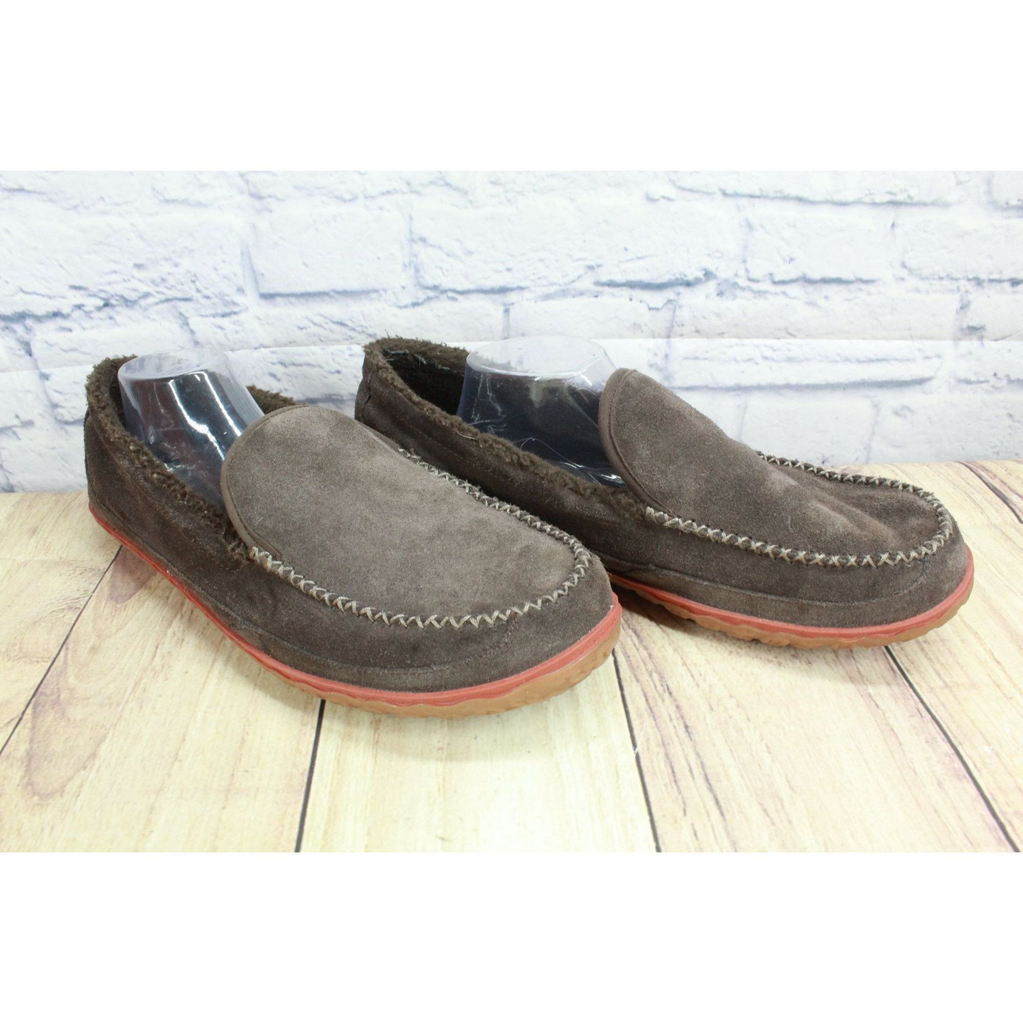 L.L. Bean LL Bean Dark Brown Suede Fleece Moc Slippers Men's Size 14 M Size US 14 / EU 47 - 2 Thumbnail