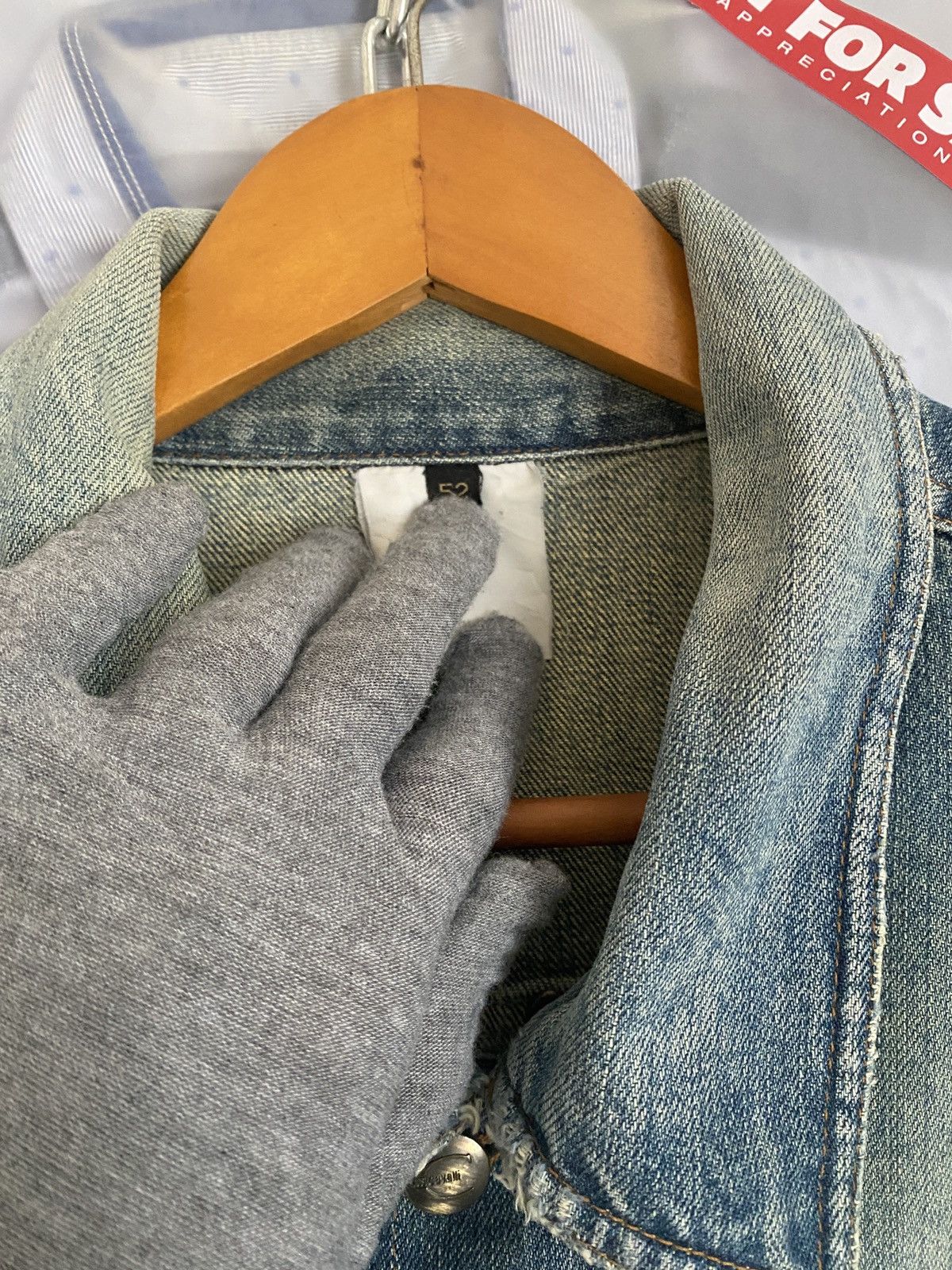 Just Cavalli Vintage Roberto Cavalli Stud Denim Jacket Overlong Sleeve Size US M / EU 48-50 / 2 - 5 Thumbnail