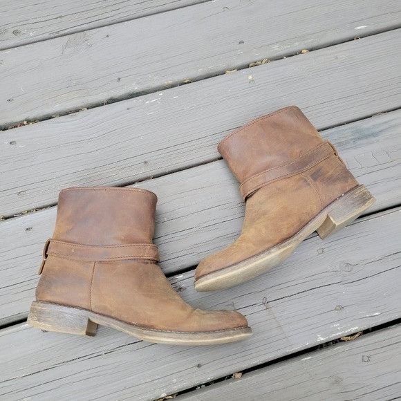 Madewell Madewell The Biker Brown Oiled Leather Strappy Moto Biker Sh Size US 8 / IT 38 - 3 Thumbnail