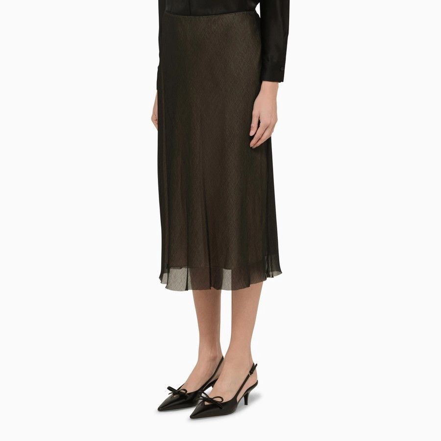 Vince o1d2blof1124 Viscose Midi Skirt in Black & Beige Size 28" / US 6 / IT 42 - 3 Thumbnail