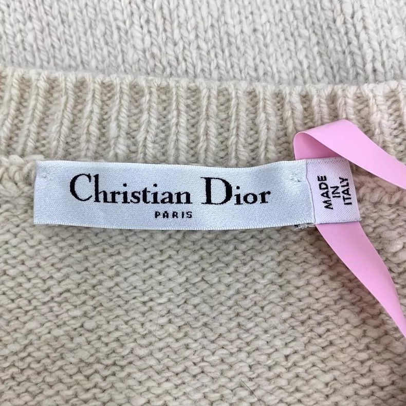 Dior Dior Beige Junma Maple Leaf Inlaid Wool Round Neck Long Sle Size S / US 4 / IT 40 - 5 Thumbnail