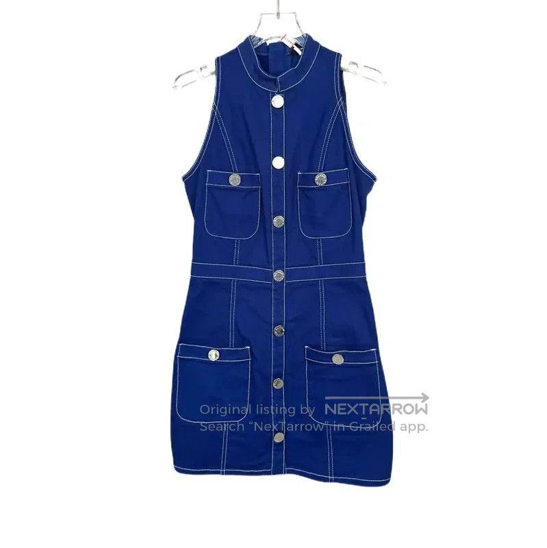 Balmain Balmain Women's Blue Cotton Dress . Size M / US 6-8 / IT 42-44 - 1 Thumbnail