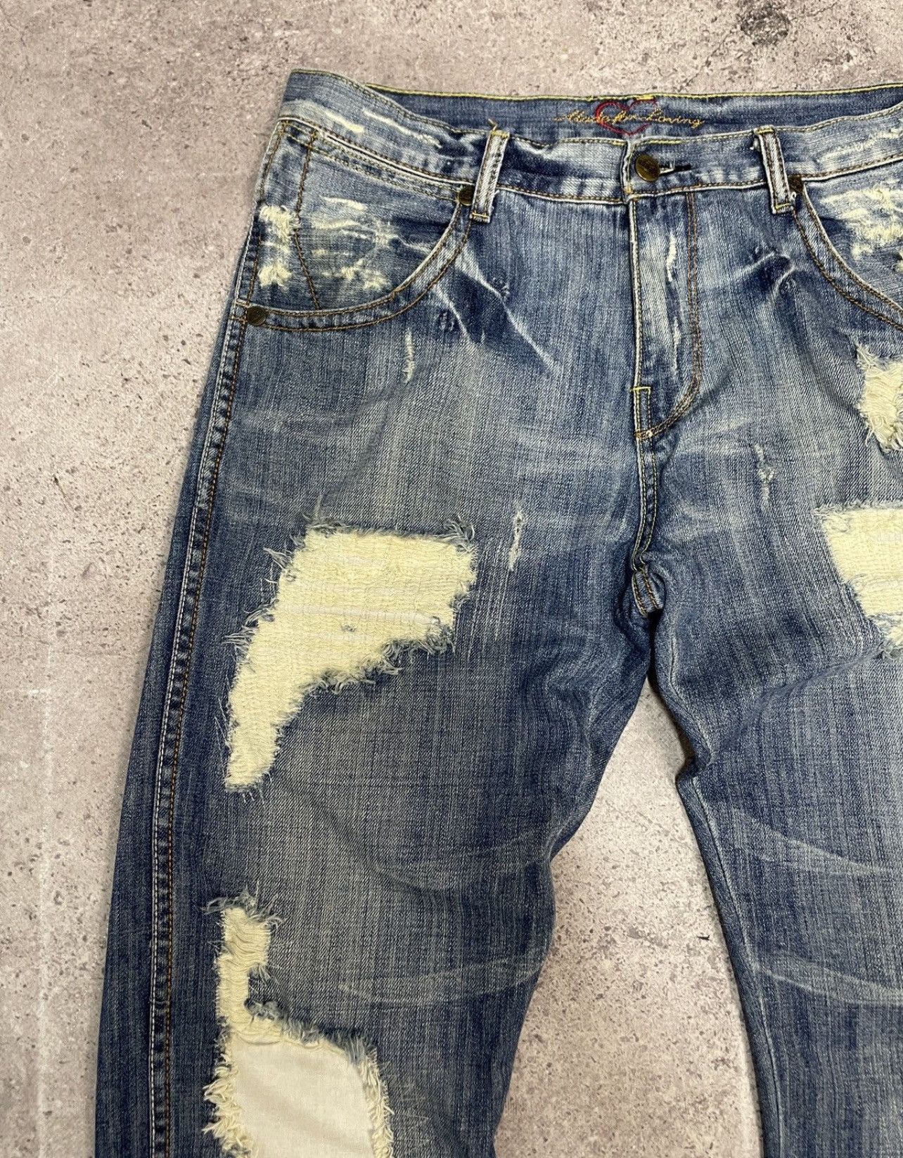 G-Star Vintage 00s Junya Watanabe Style Distressed Jeans Pants Size US 32 / EU 48 - 6 Thumbnail