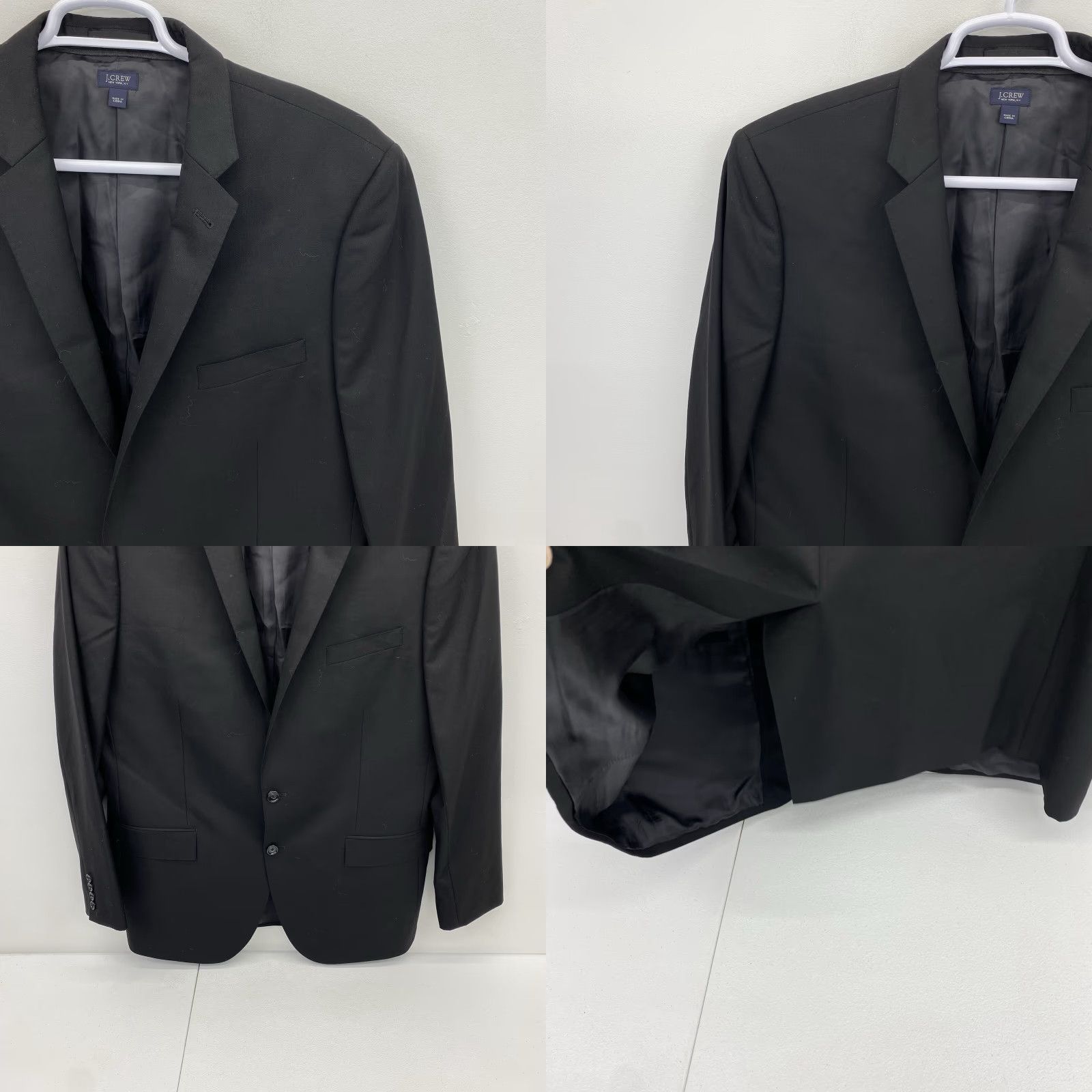J.Crew J. Crew Blazer Men 46L Sport Coat Single-Breasted Two-Button Notch Lapel Wool Fleece Black Regular Jacket Shirt? Size 46R - 9 Thumbnail