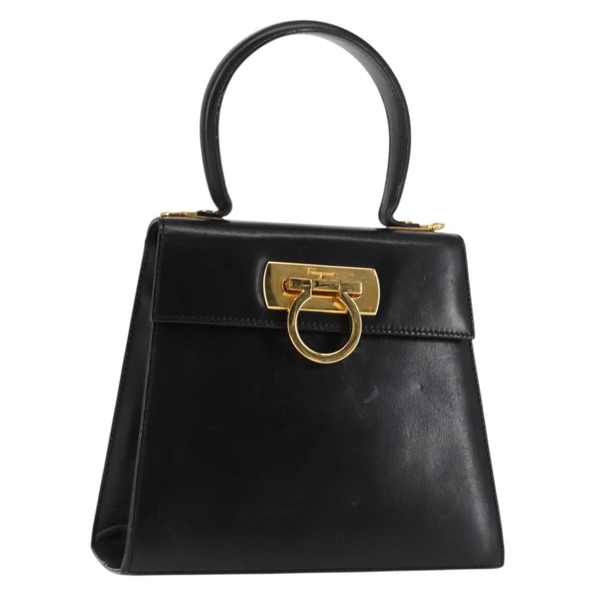 Salvatore Ferragamo Gancini Convertible Top Handle Bag Leather