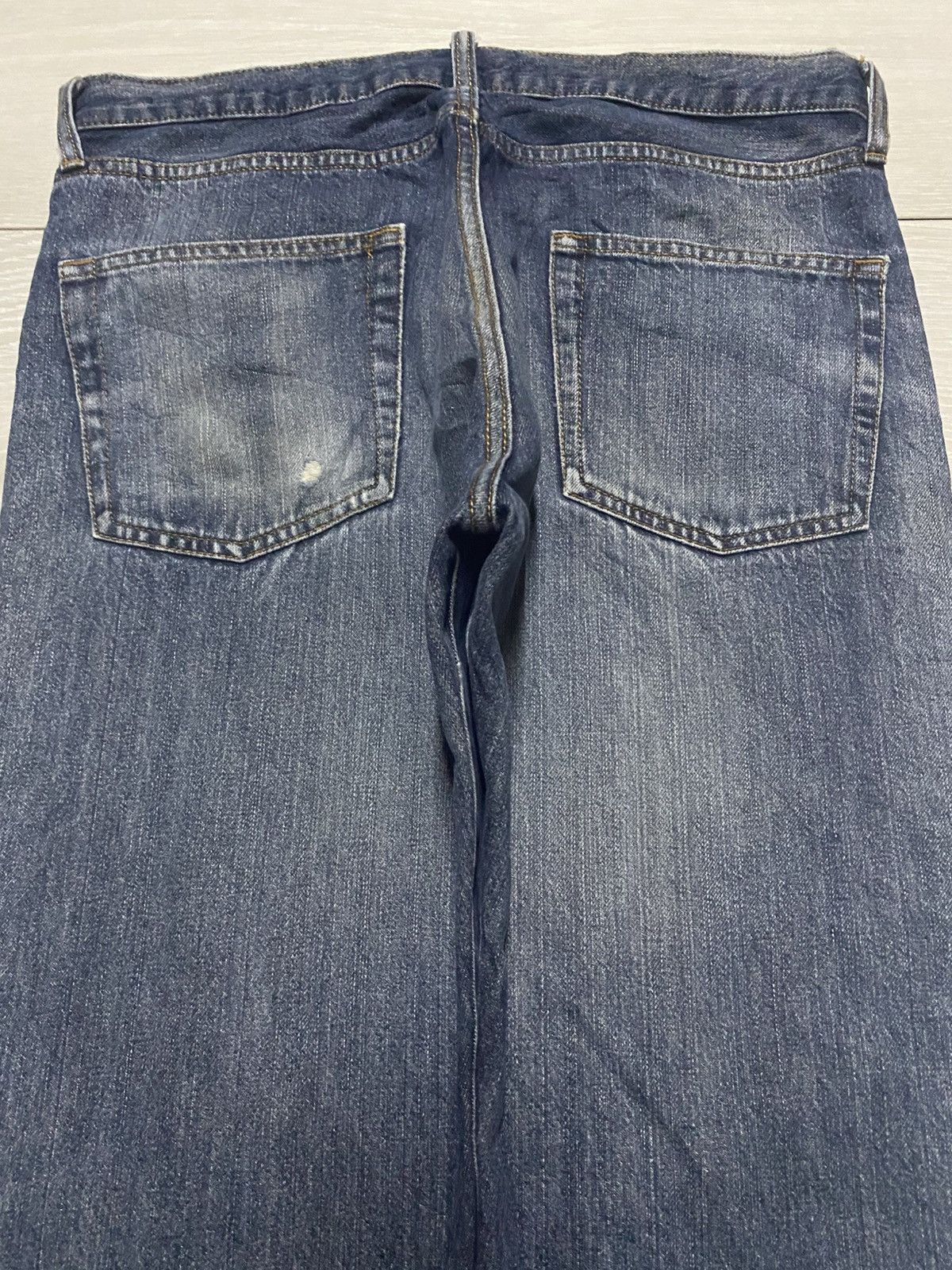GU Vintage Gu Denim Faded Wash Distressed Loose Jeans Size US 32 / EU 48 - 4 Thumbnail