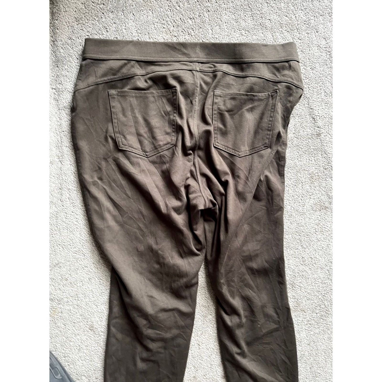 Vintage Simply Vera Vera Wang Pants Women XL Brown Solid Skinny Flat Front Button Zip Size 40" / US 18 - 4 Thumbnail