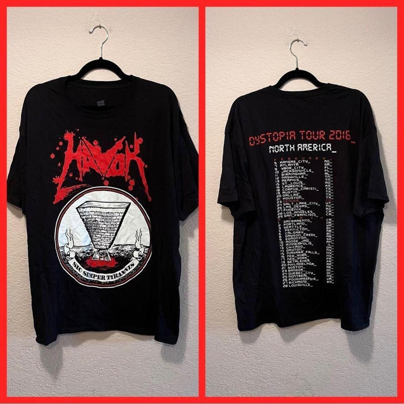 Other Havok Dystopia Tour 2016 North America Black T-Shirt Size ONE SIZE - 1 Thumbnail
