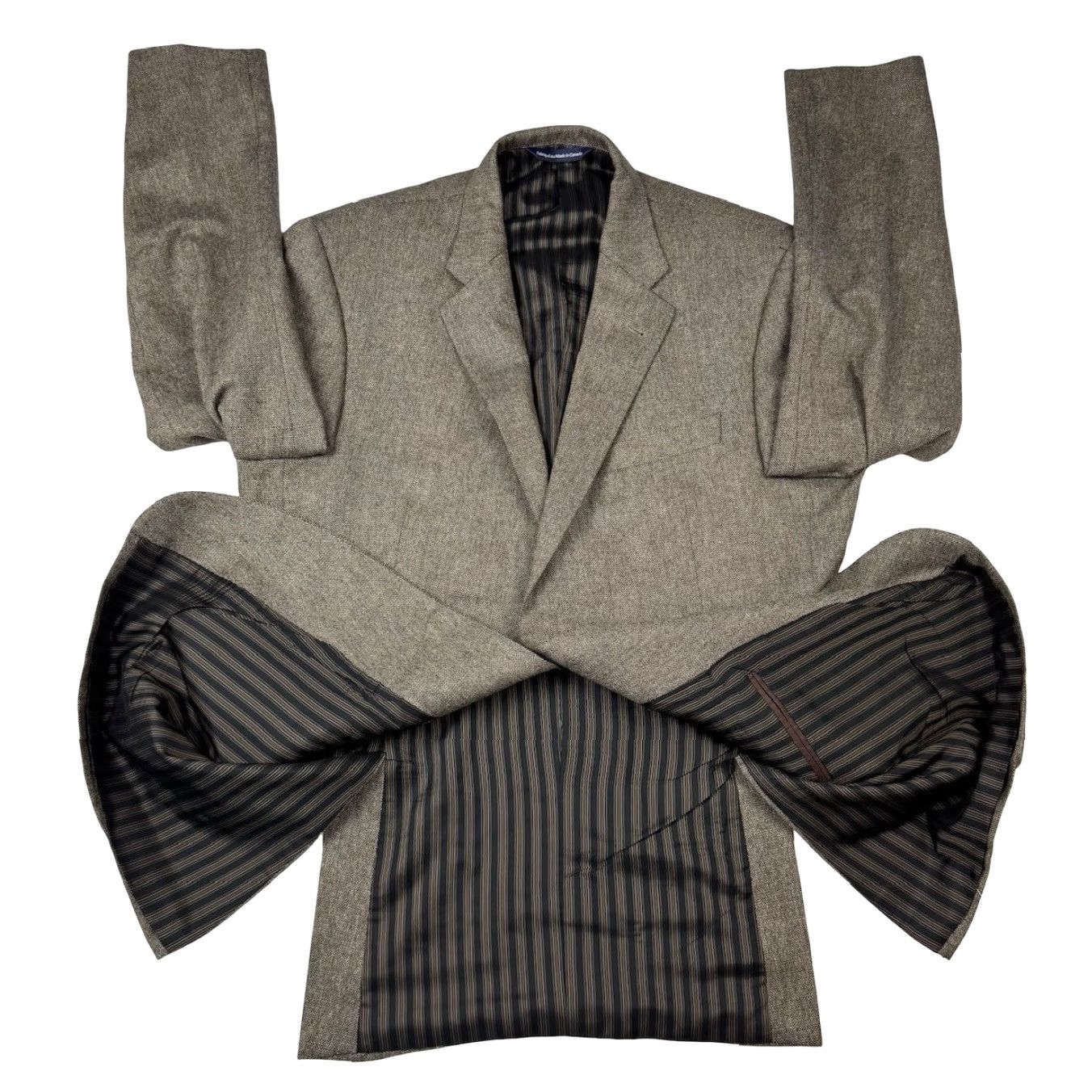 Vintage Coppley Blazer Men 2-Button 100% Wool Brown 42R Regular Jacket Coat Solid Notch Lapel Mens Size 42R - 3 Thumbnail