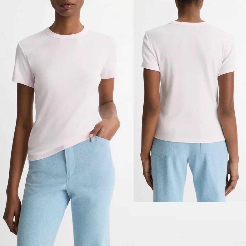 Vince NWT New $128 Vince Pima Cotton-Blend '90s Shrunken T-Shirt Size L / US 10 / IT 46 - 1 Thumbnail