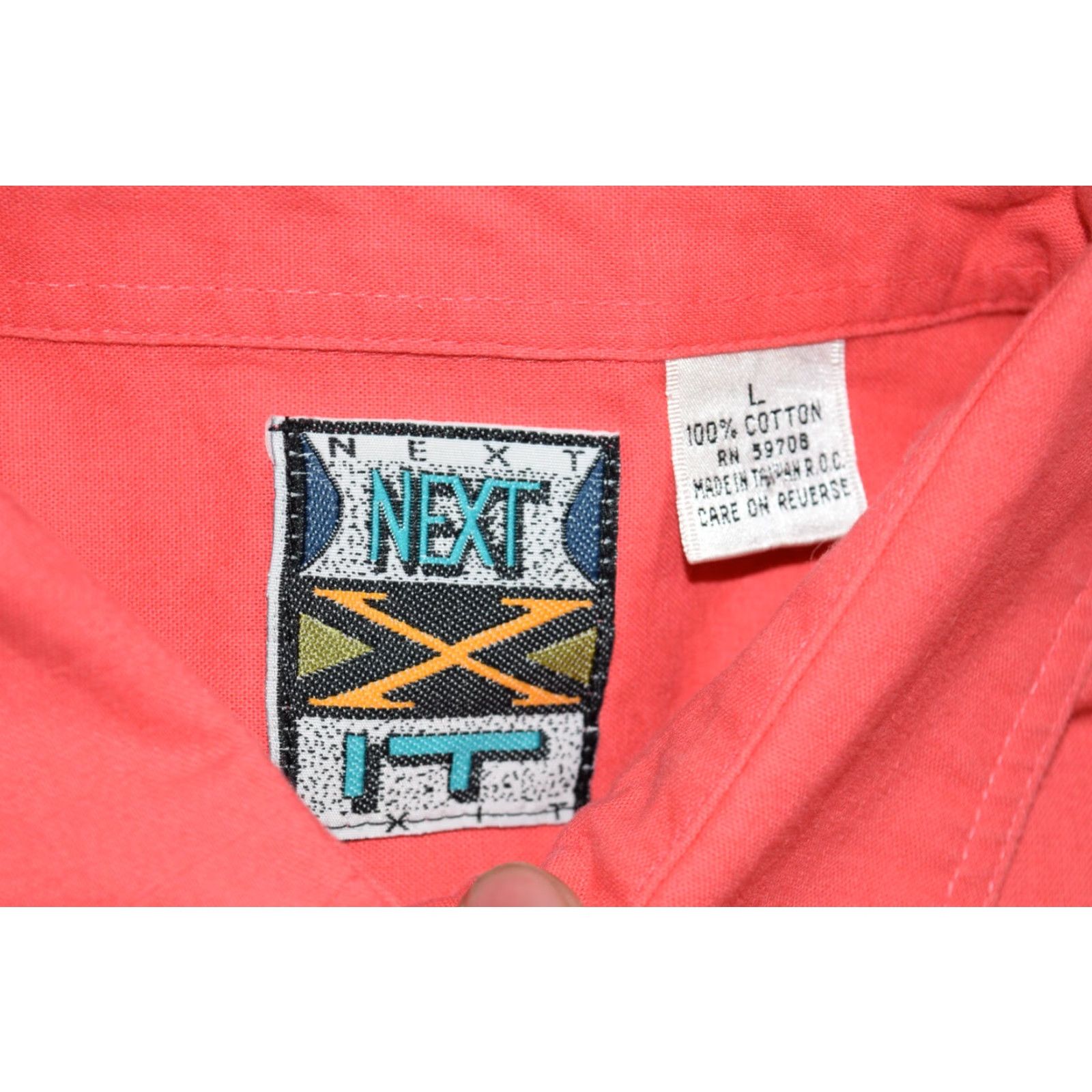 NEXT VINTAGE NEXT X IT 90s PINK BUTTON-UP SHIRT MENS LARGE COTTON LONG SLEEVE HIP HOP Size US L / EU 52-54 / 3 - 4 Thumbnail