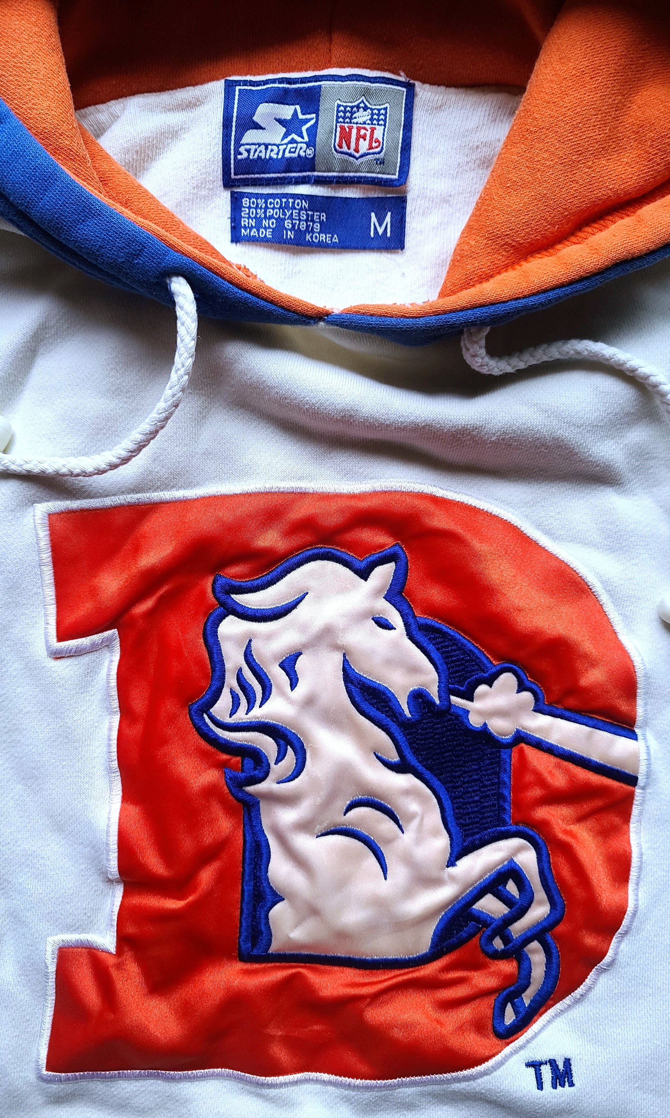Starter Denver Broncos 90s STARTER hoodie M white NFL vtg Size US M / EU 48-50 / 2 - 2 Thumbnail