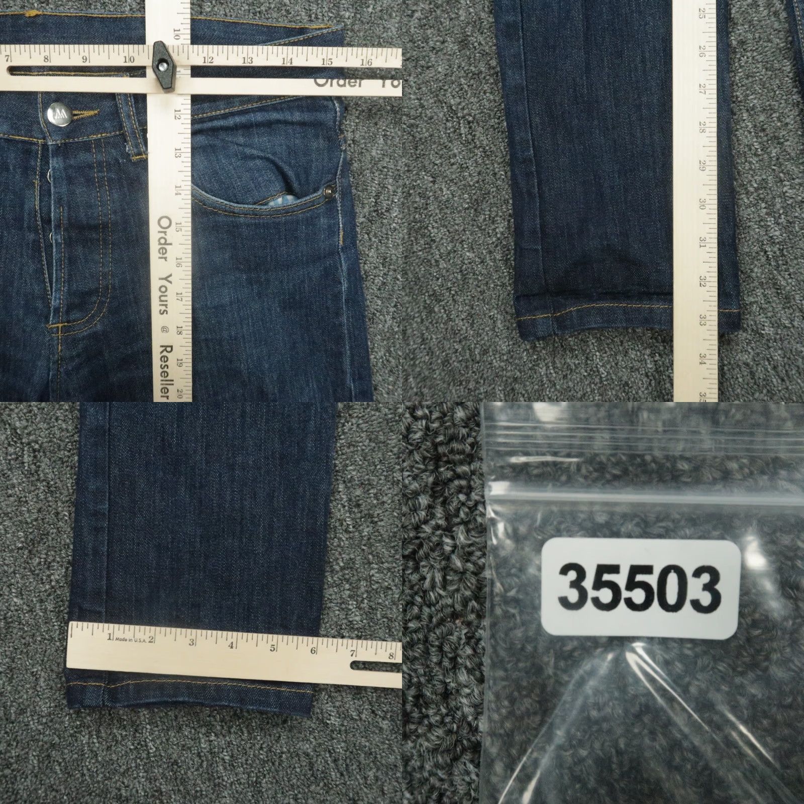 Mizzen+Main Mizzen+Main Jeans Mens 30x33 Blue 5-Pocket Denim Button Fly Straight Jeans Mens Regular 30 Blue Size US 30 / EU 46 - 8 Thumbnail