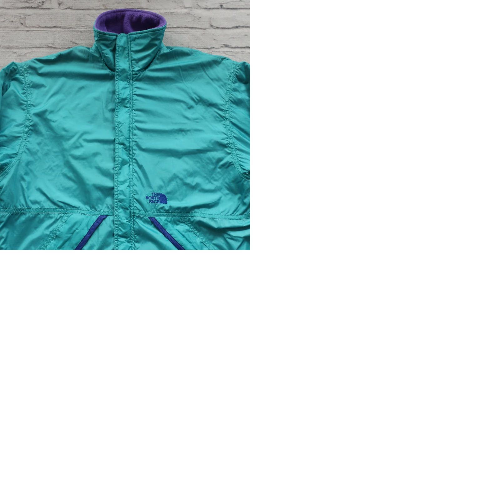 The North Face VINTAGE The North Face Jacket Men Small 90s Reversible Nylon Fleece Teal Purple Size US S / EU 44-46 / 1 - 9 Thumbnail