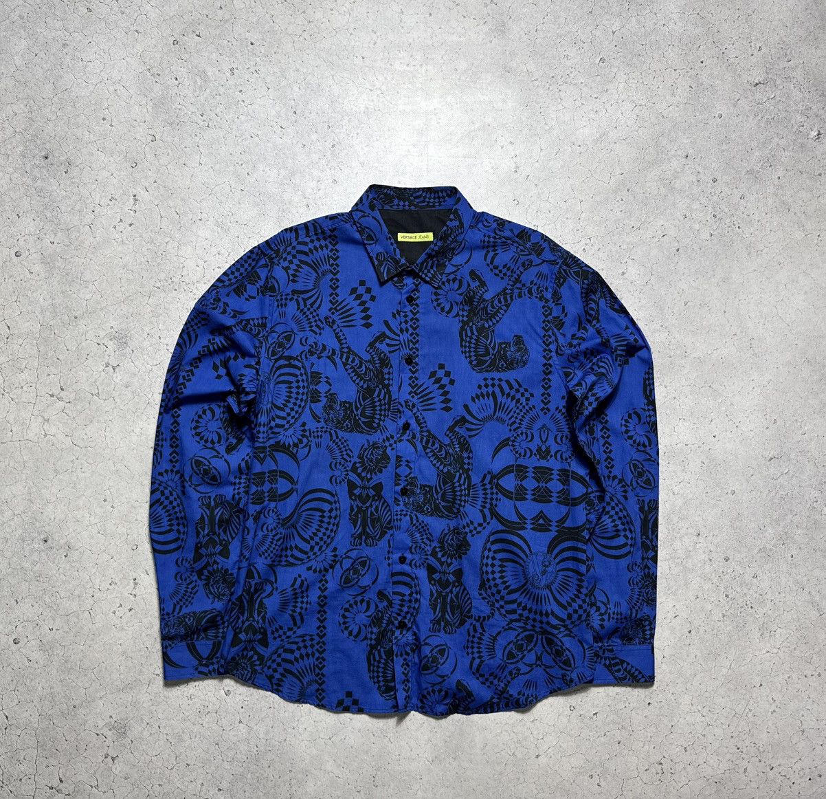 Versace Versace Jeans Luxury Button Up Shirt Size XL Blue Size US XL / EU 56 / 4 - 2 Thumbnail
