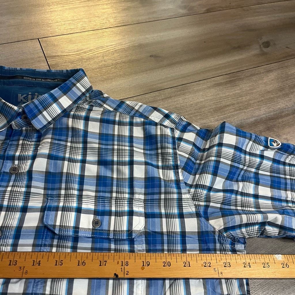 Kuhl Kuhl Blue Plaid Athletic Casual Buttonup Men Large Bin A-45 Size US L / EU 52-54 / 3 - 5 Thumbnail
