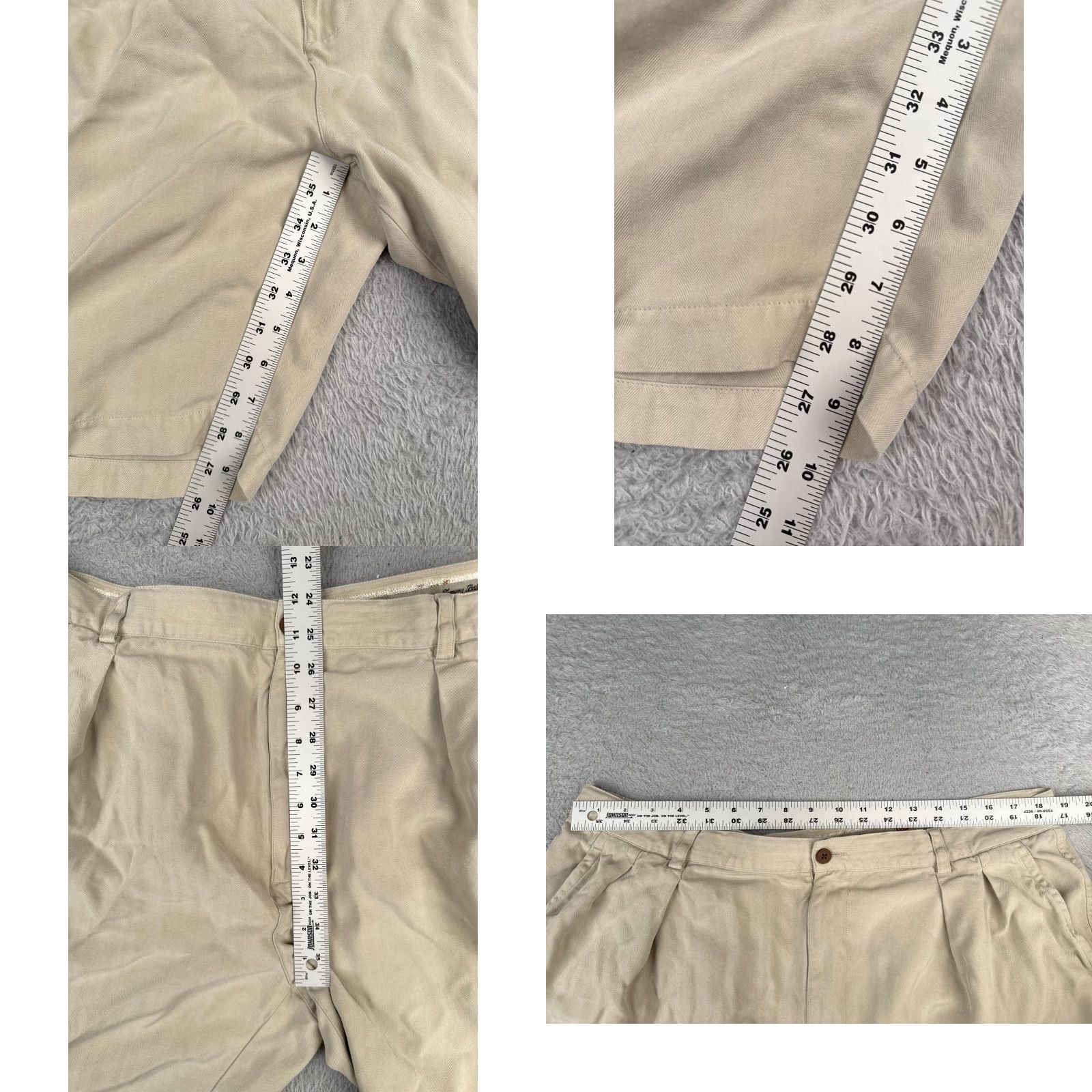 Tommy Bahama Tommy Bahama Shorts Bermuda Men Beige Silk Pleated 40x10 Beach Vacation Slim Fit Pocket Pockets Logo 100% Silk Relaxed Summer Mens Size US 40 / EU 56 - 8 Thumbnail