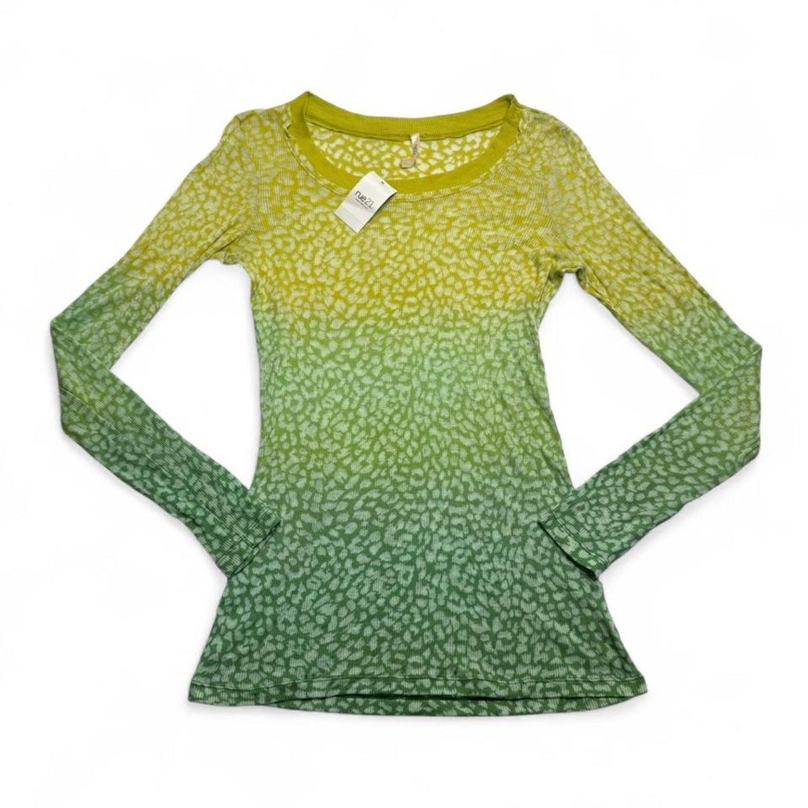 rue21 Leopard Print TropicalSummer Sheer Long Sleeve Top NWT Large Size L / US 10 / IT 46 - 3 Thumbnail