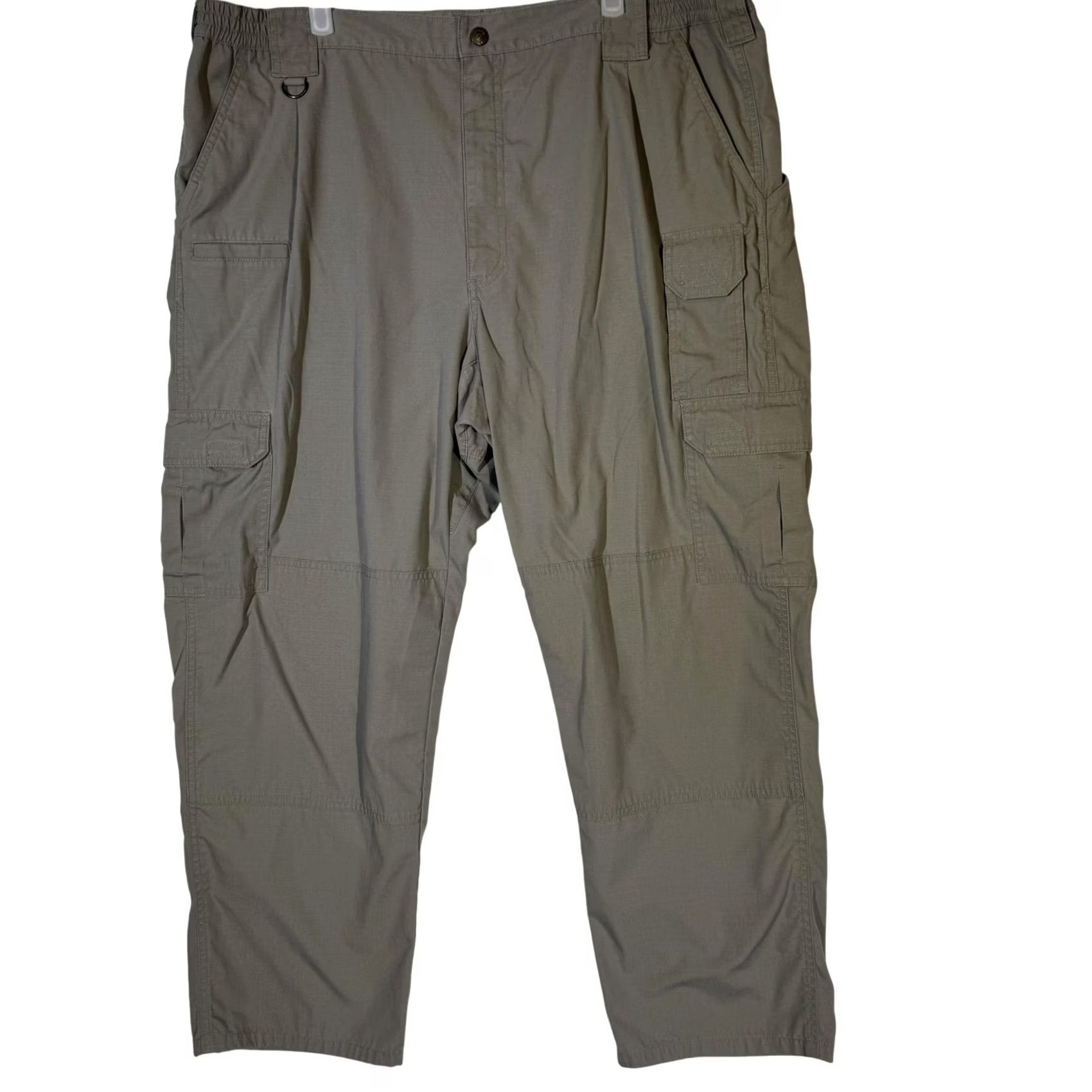 Vintage 5.11 Tactical Cargo Pants Mens 42x30 Taupe Ripstop Elastic Waist Multi Pocket Cargo Pants Mens 42x30 Taupe Ripstop Elastic Waist Pockets Size US 42 / EU 58 - 2 Thumbnail