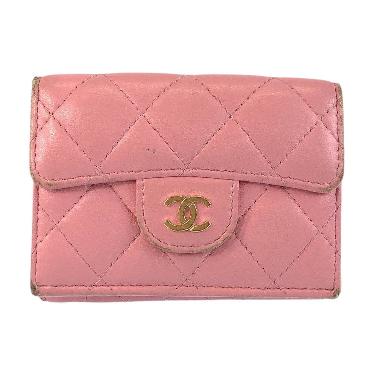 Chanel Chanel Matelasse Leather Compact Wallet Leather Short Wallet DUTY FREE for USA