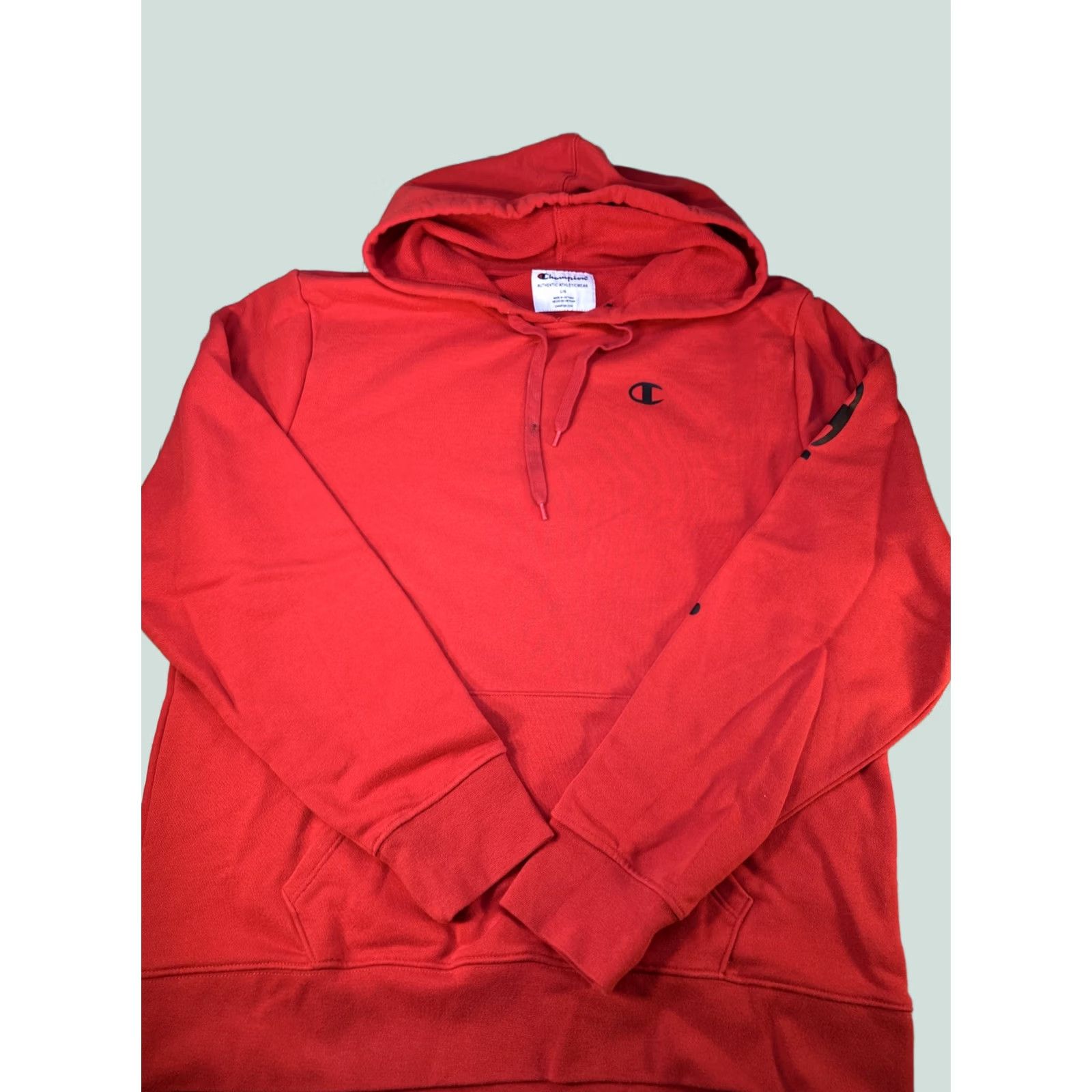 Champion VINTAGE CHAMPION Classic Fleece Men Red Hooded Pullover Sweatshirt Hoodie Size LARGE Size US L / EU 52-54 / 3 - 1 Thumbnail