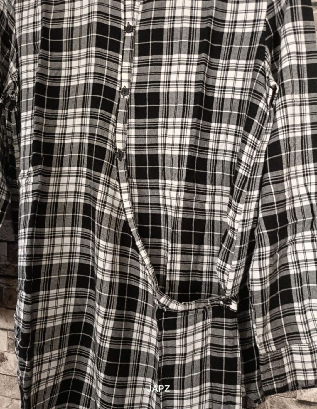 MOUSSY Azul by moussy long flannel assymetrical shirt Size S / US 4 / IT 40 - 2 Thumbnail