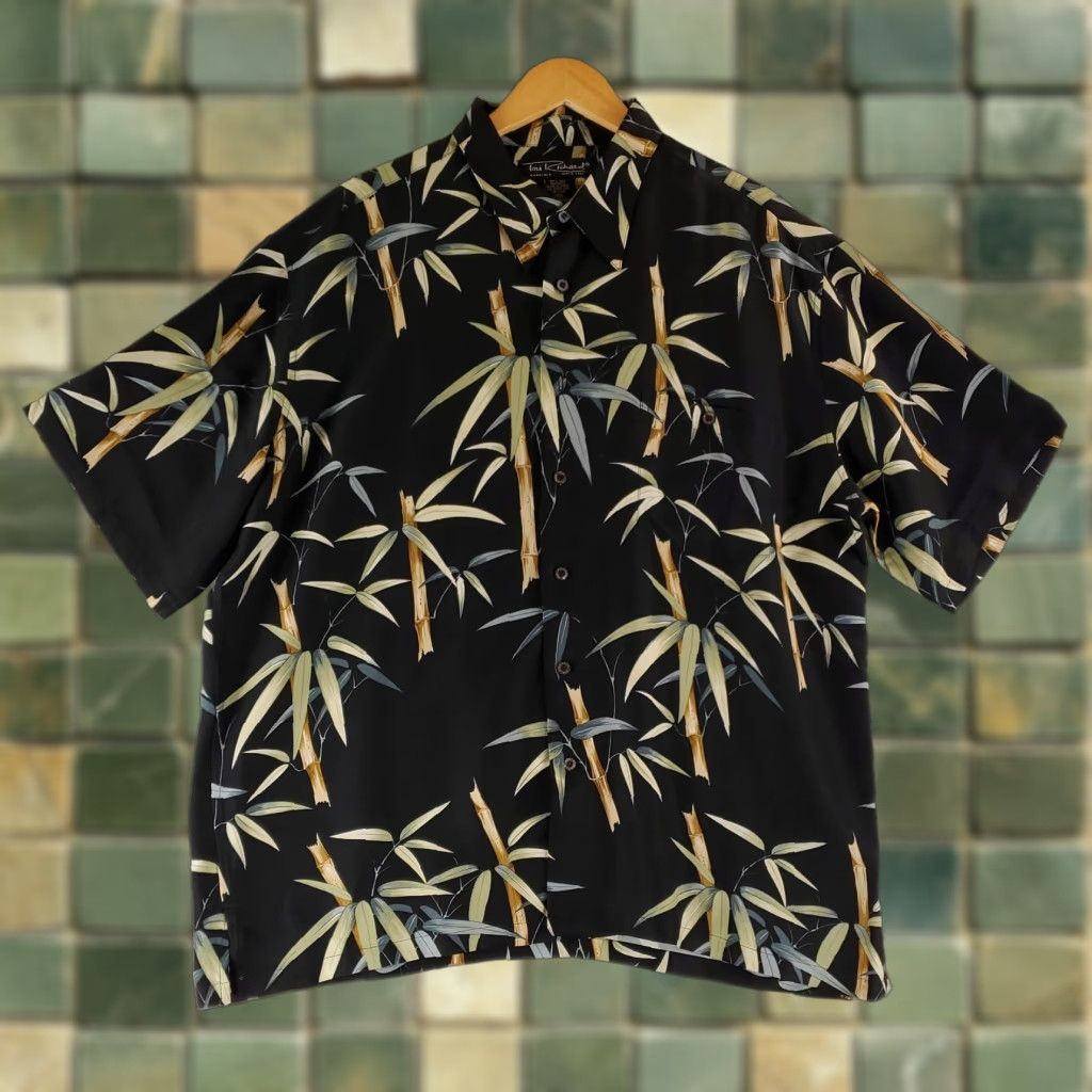 Tori Richard Tori Richard Button-Up Shirt 100% Silk Bamboo Black Mens XXL Short Sleeve Button-Up Shirt Mens Black 2XL Size US XXL / EU 58 / 5 - 1 Thumbnail