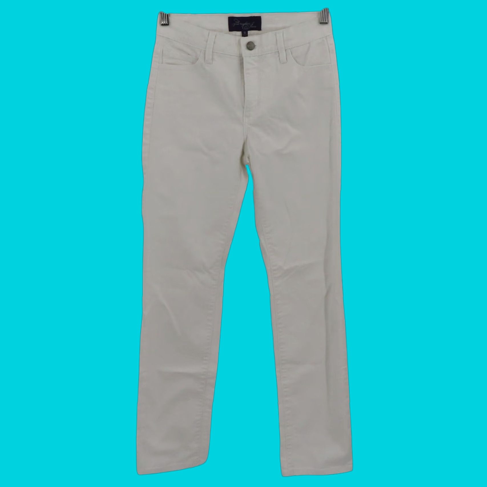NYDJ NYDJ Womens Jeans 0 Marilyn Straight Solid White Studded Pockets Style 55244T776 Size 25" / US 0 / IT 36 - 1 Thumbnail