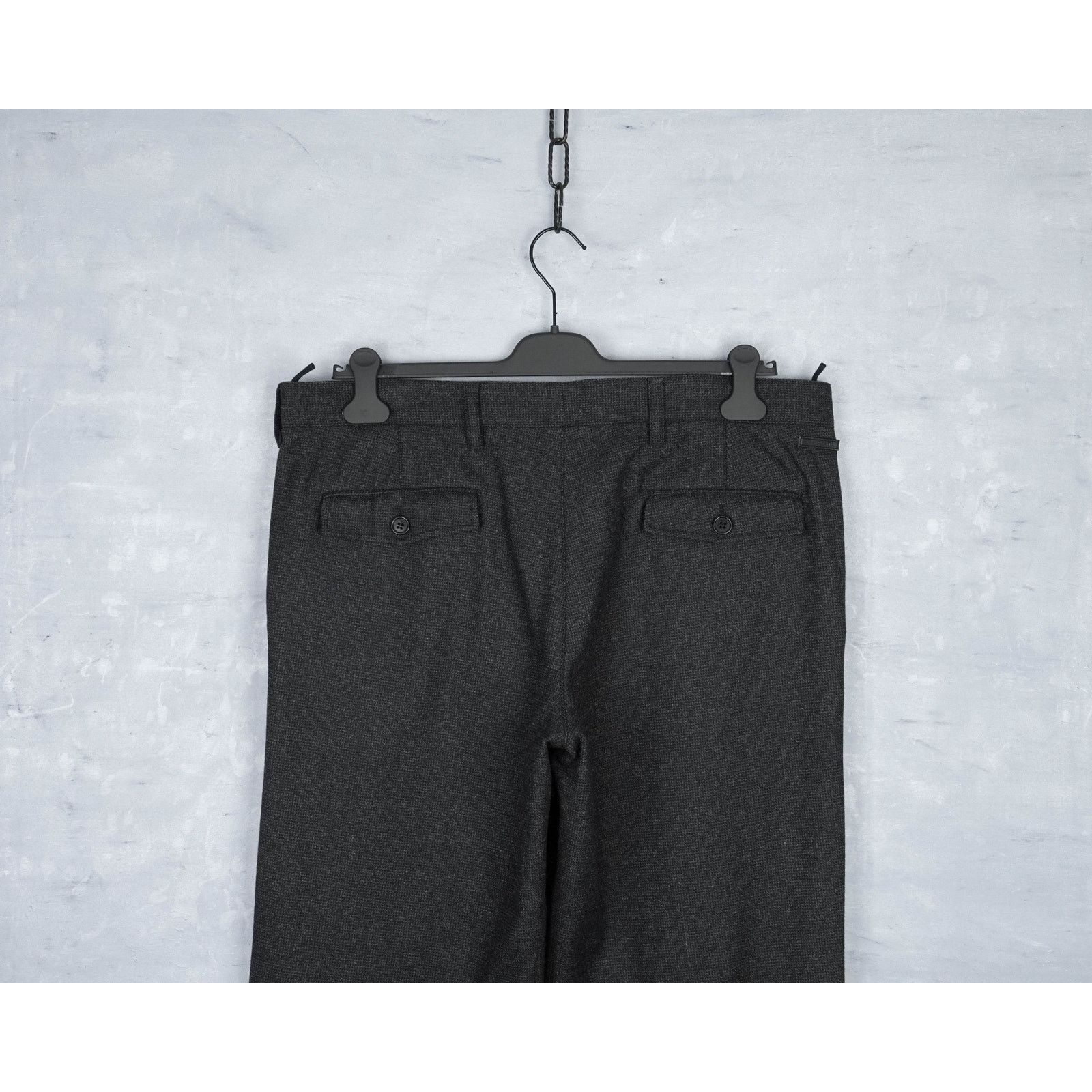 Prada Prada charcoal gray wool blend textured trousers pants Size US 40 / EU 56 - 4 Thumbnail
