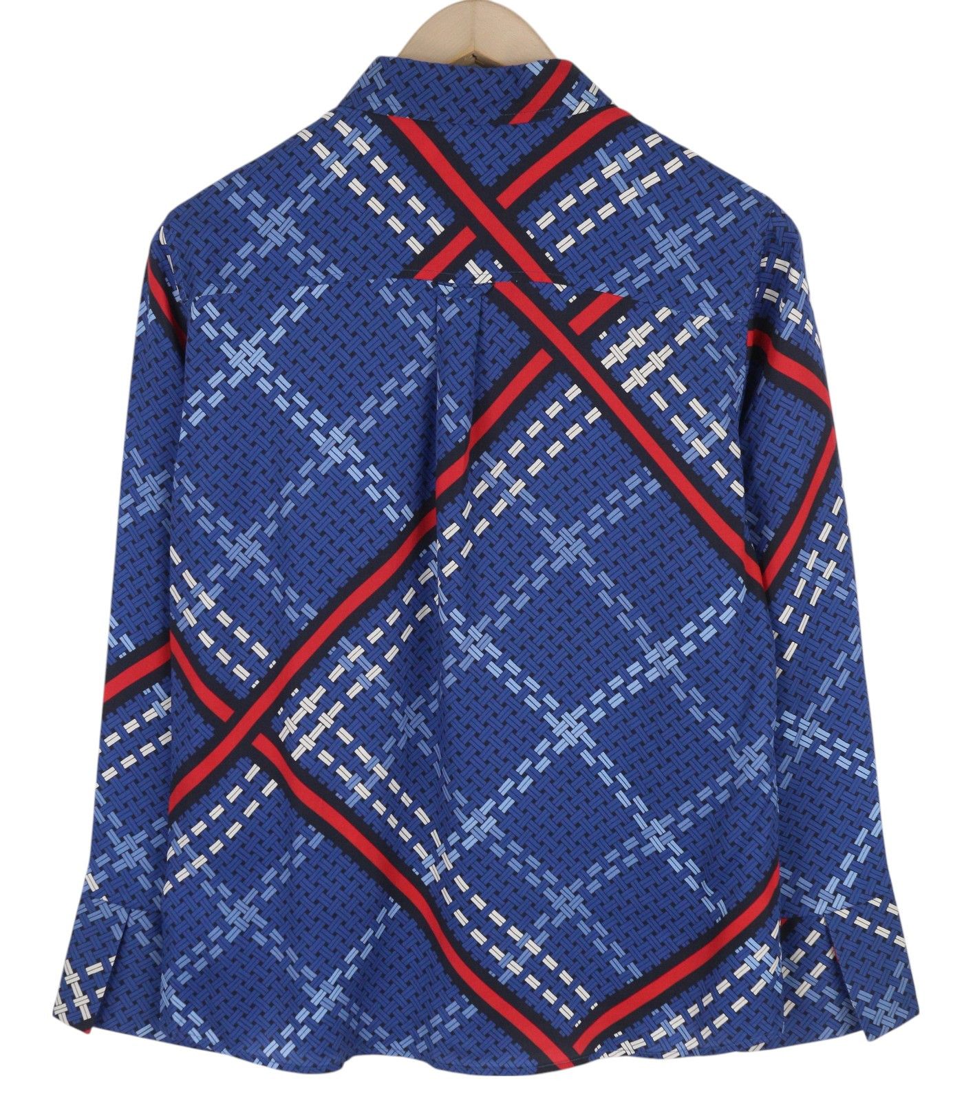 SIGNATURE WEAVE EU38 Blue Patterned Satin Shirt 85147