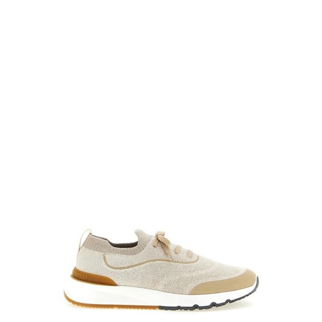 BRUNELLO CUCINELLI $1450 Beige Knit Runners Sneakers New & A