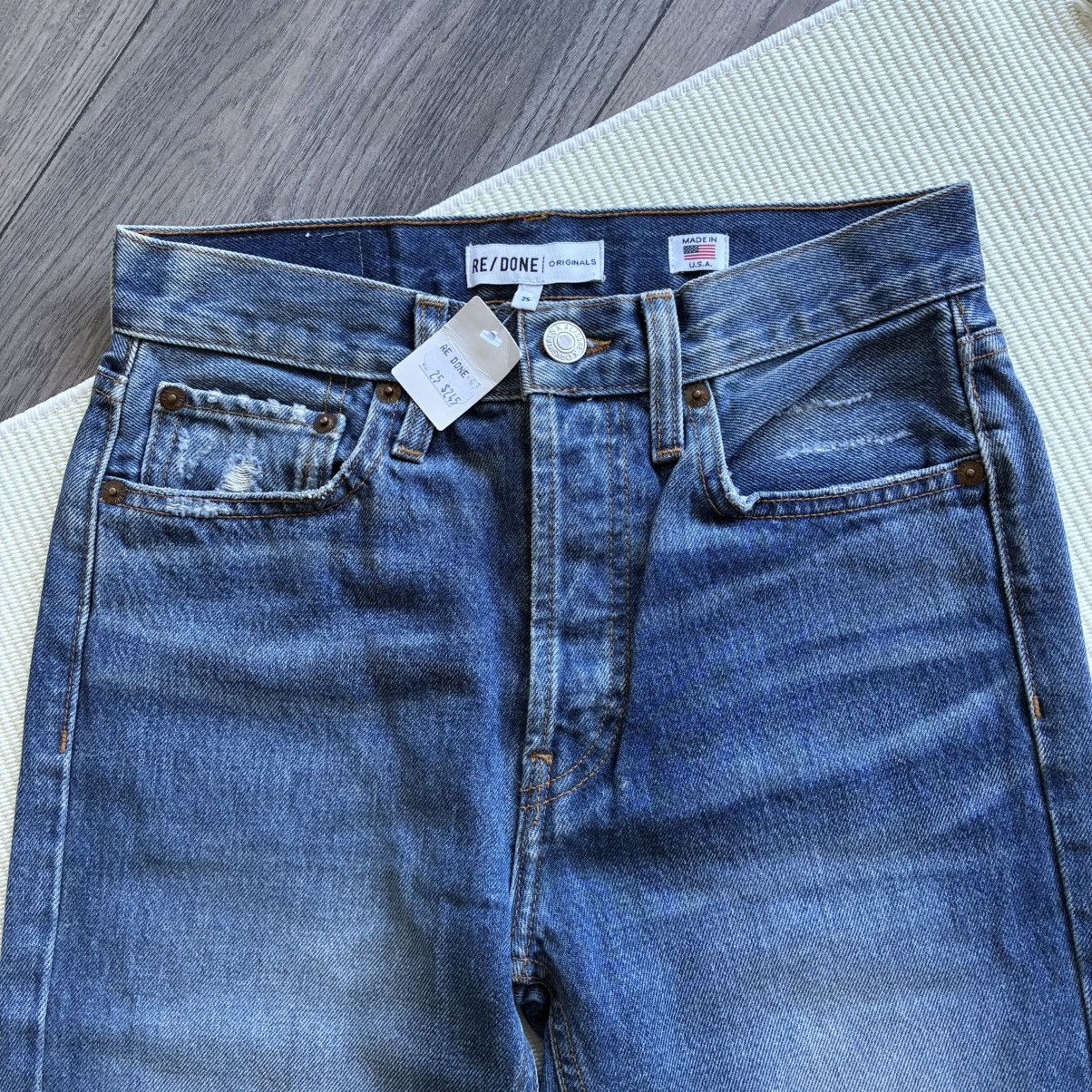RE/DONE RE/DONE Originals Distressed High Rise Ankle Crop Jeans Size 27" / US 4 / IT 40 - 4 Thumbnail