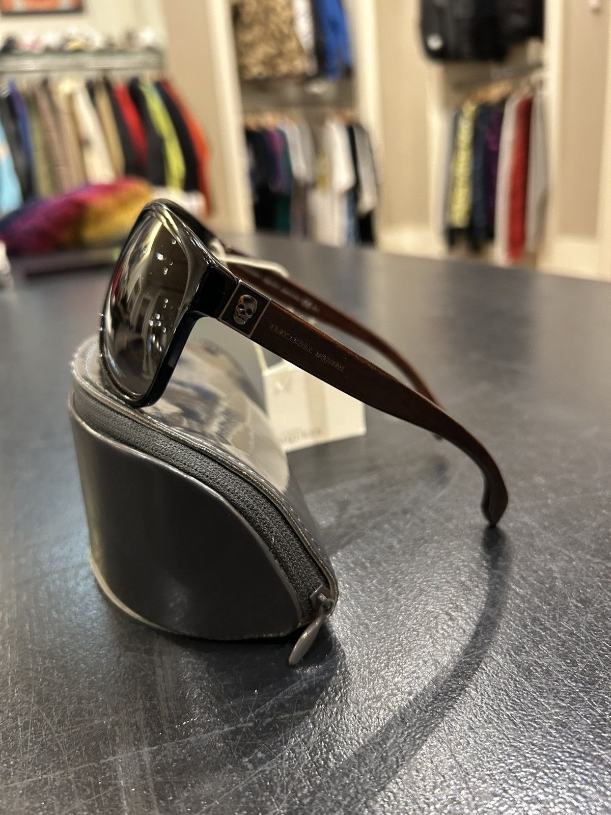 Alexander McQueen Alexander McQueen Wood Sunglasses Size ONE SIZE - 3 Thumbnail