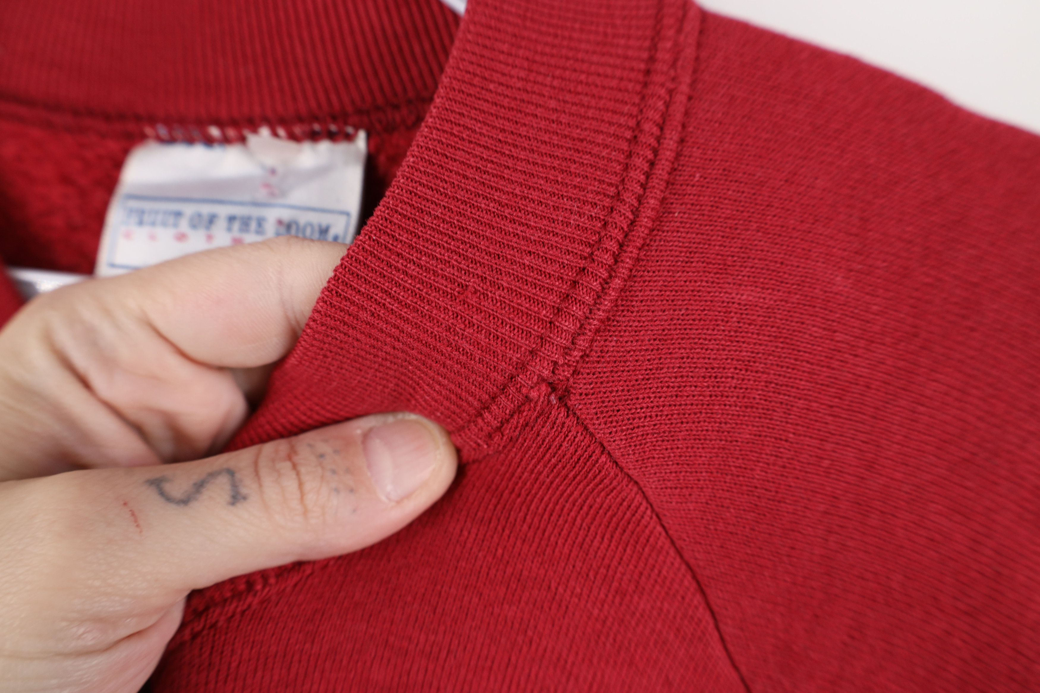 Vintage Vintage 90s Streetwear Blank Raglan Sweatshirt Red Size XL / US 12-14 / IT 48-50 - 5 Thumbnail