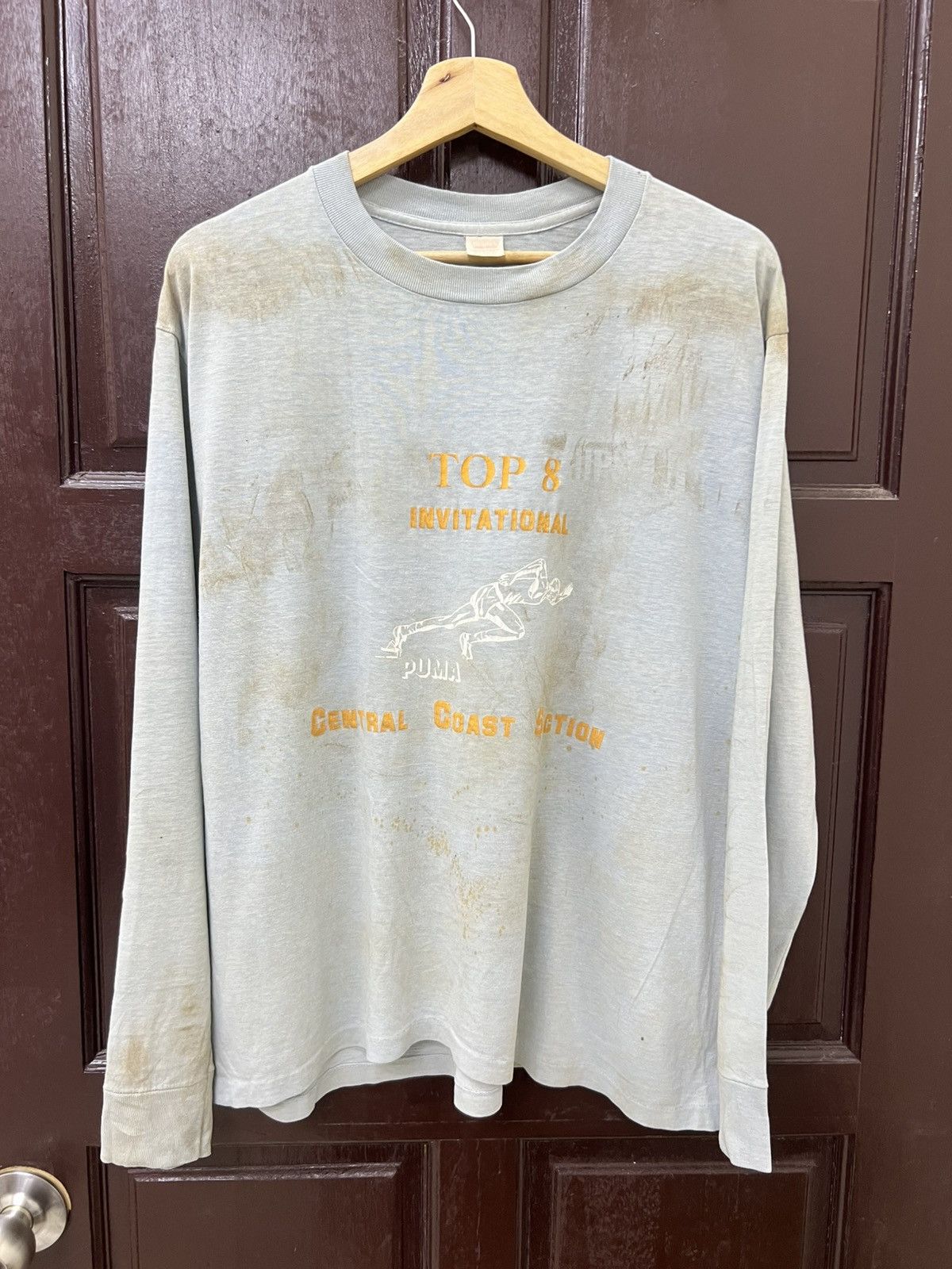 Puma THRASHED Vintage 80s Wrights Tag Puma Central Coast Section Size US XL / EU 56 / 4 - 1 Thumbnail