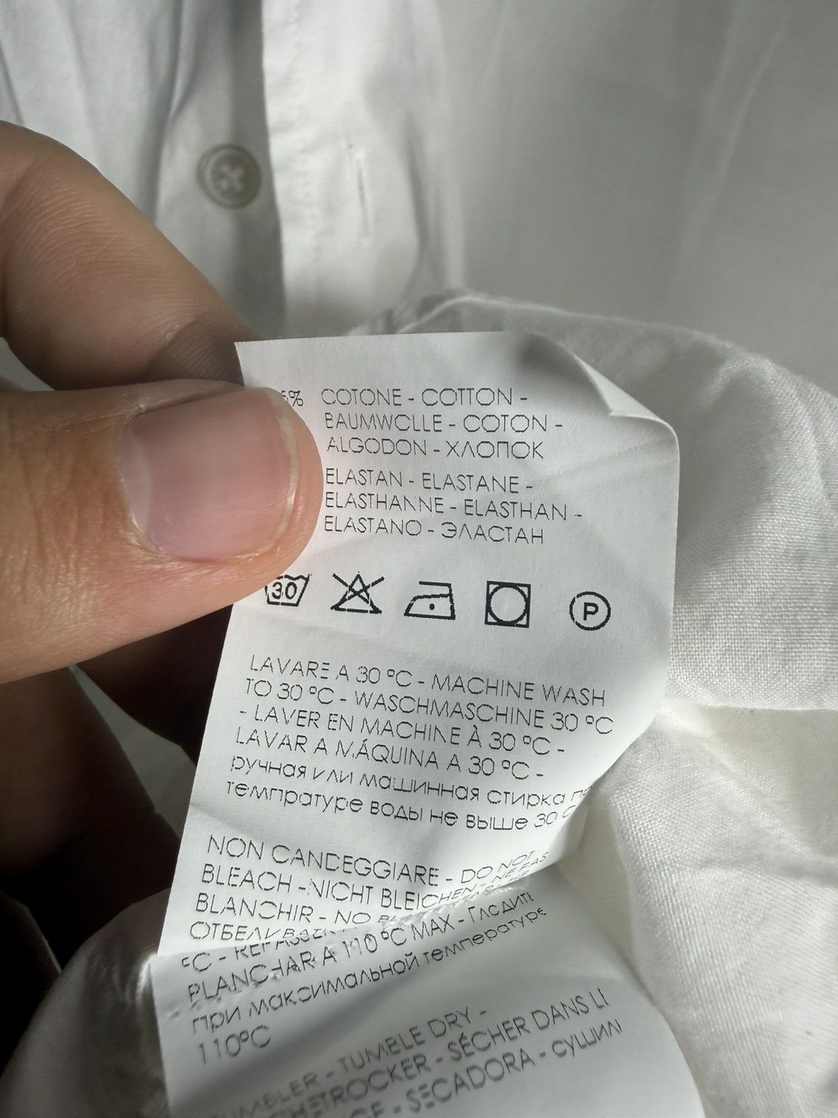 Fedeli Fedeli White Stretch Cotton Dress Shirt Size 40 L Size US L / EU 52-54 / 3 - 5 Thumbnail