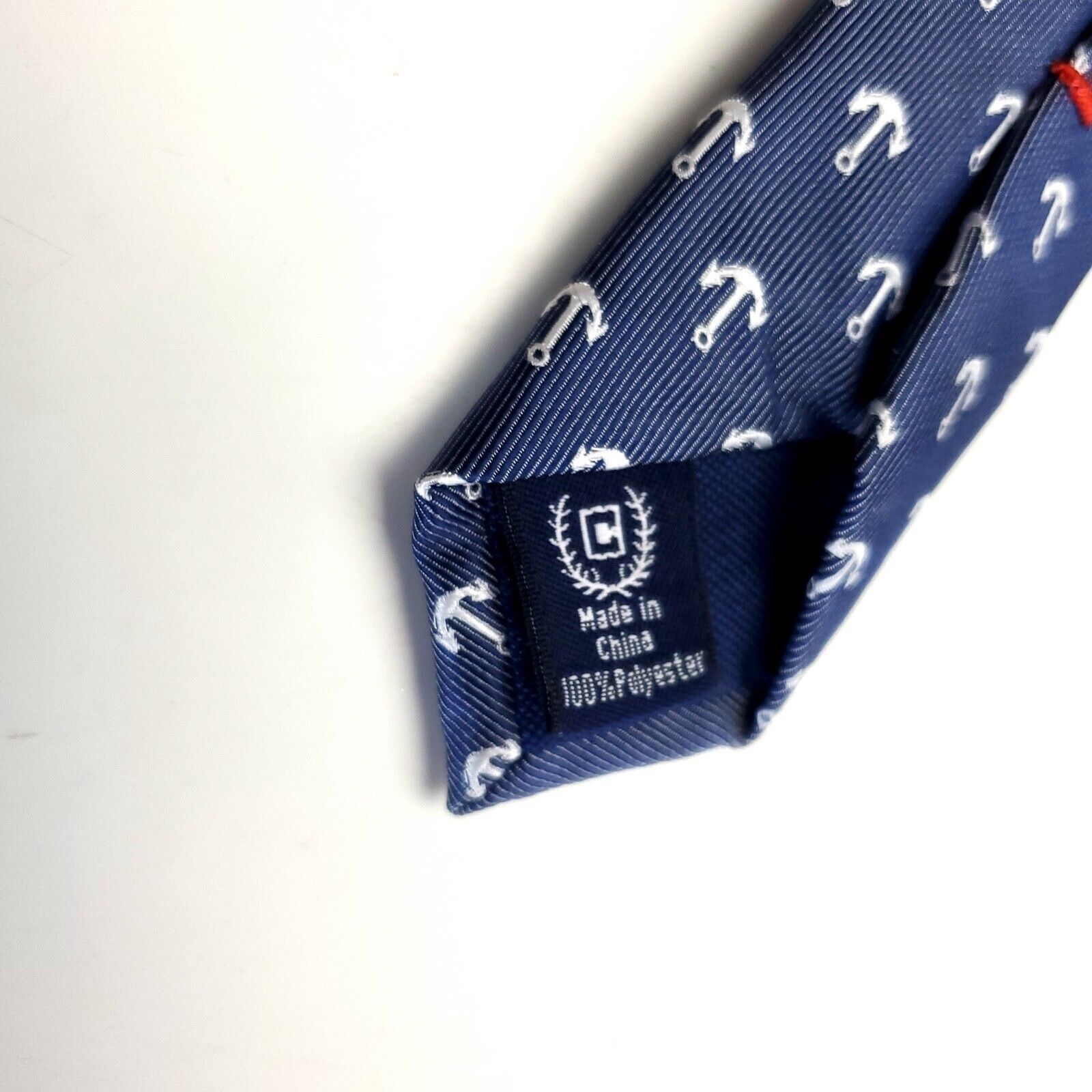 Chaps Chaps Polyester Nautical Blue Woven Short Skinny Tie Size ONE SIZE - 4 Thumbnail