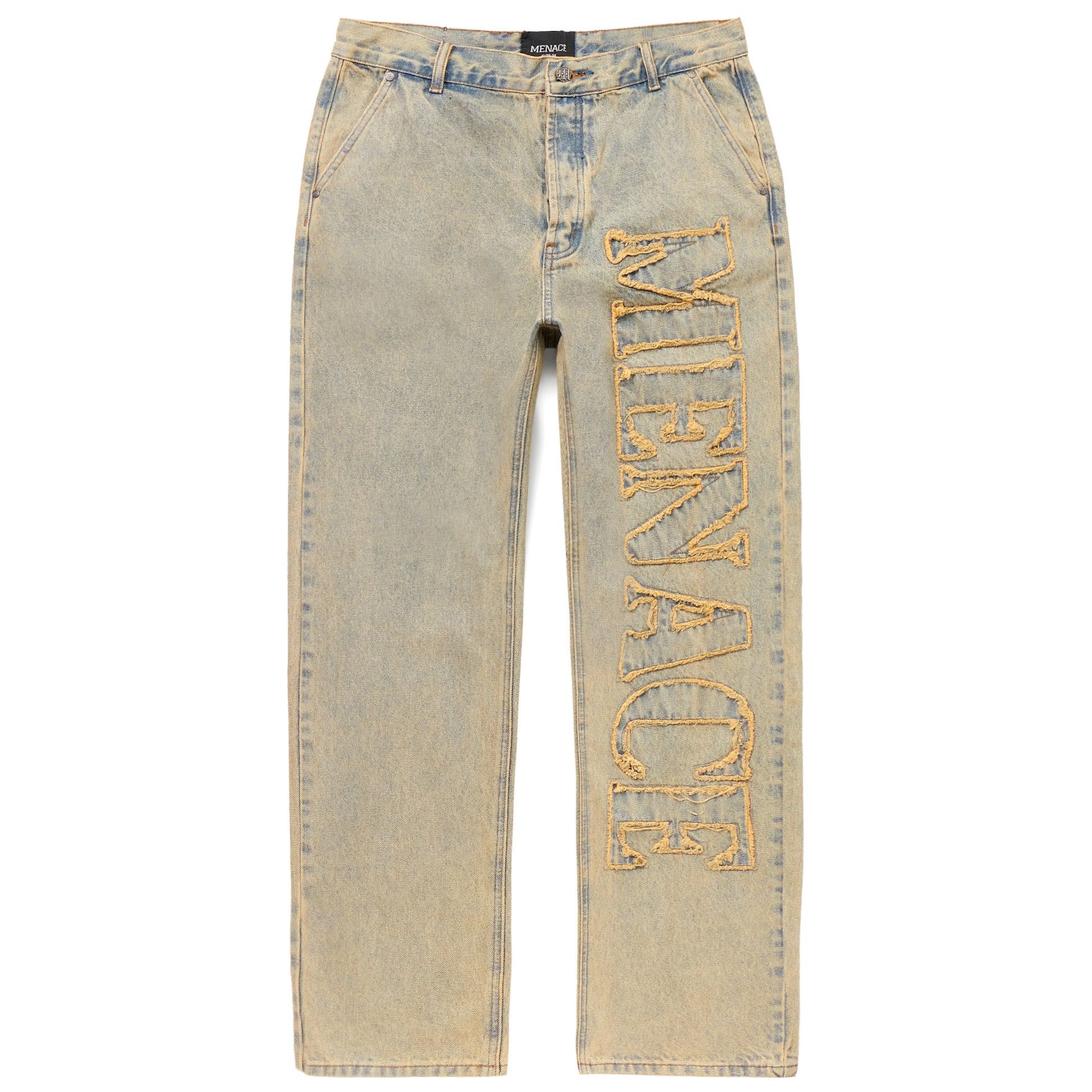 Menace MENACE LA DISTRESSED STENCIL DENIM PANTS Size US 32 / EU 48 - 8 Thumbnail
