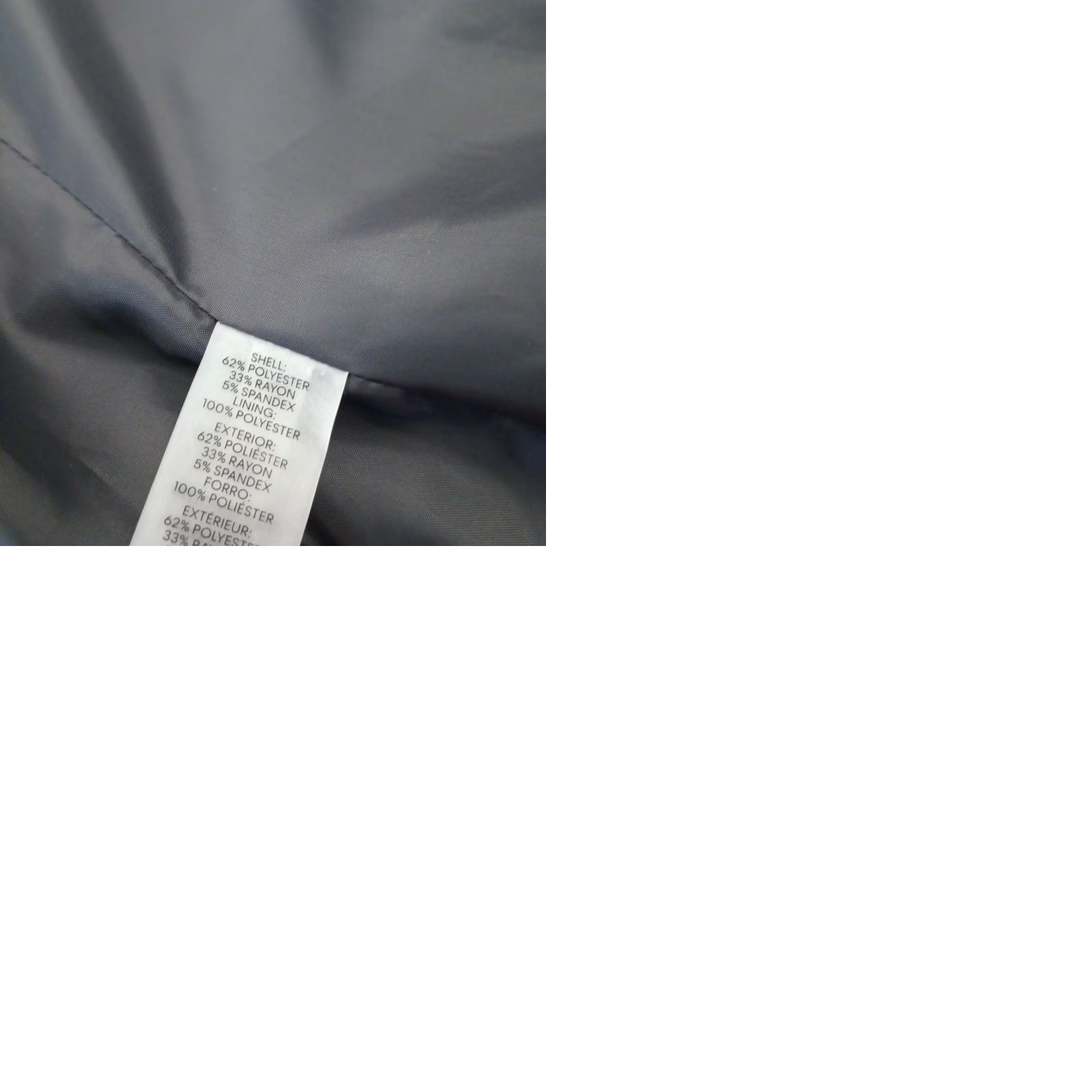 Calvin Klein Calvin Klein Blazer Womens 16W Plus Size Gray Two-Button Notch Lapel Lined Suit Jacket Long Sleeve Regular Fit Dry Clean Only Size XXL / US 16-18 / IT 52-54 - 9 Thumbnail