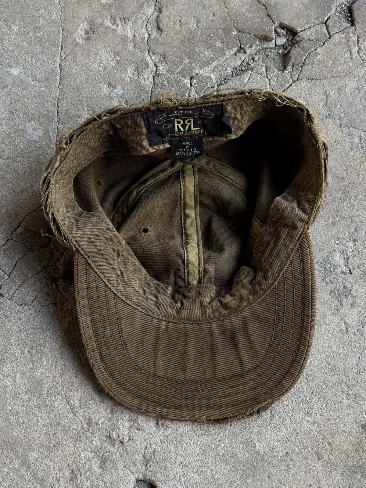 RRL Ralph Lauren Distressed!!! VTG Double RL Ralph Lauren Hat Size ONE SIZE - 4 Thumbnail