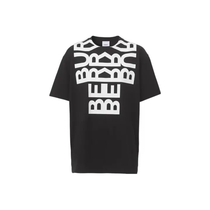 Burberry Burberry Black Logo Print Short Sleeve T-Shirt 0079 Size M / US 6-8 / IT 42-44 - 1 Thumbnail