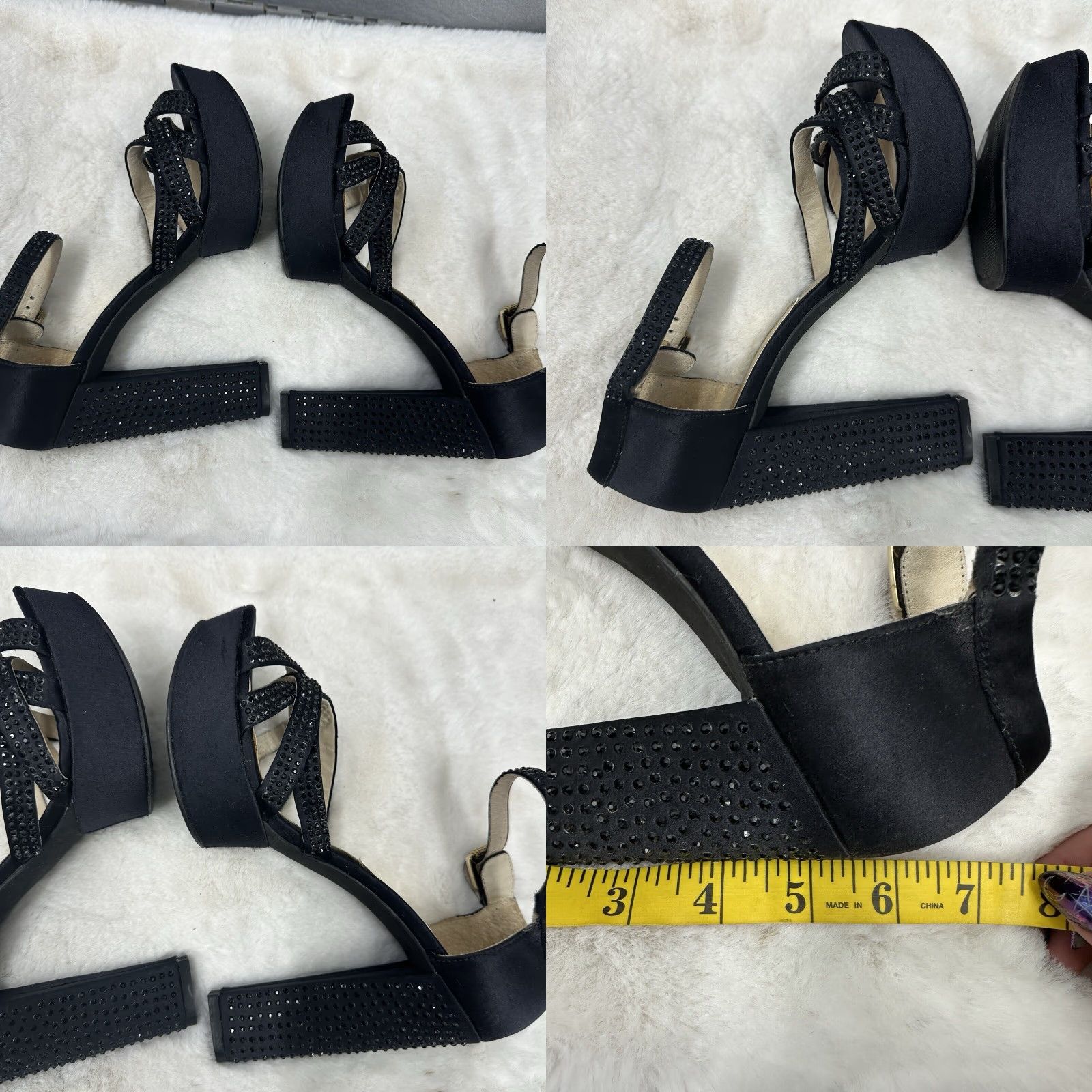 Michael Kors Michael Kors Womens Heels Open Toe Platform 10 Black Rhinestone 90s Going Out Party Size US 10 / IT 40 - 8 Thumbnail