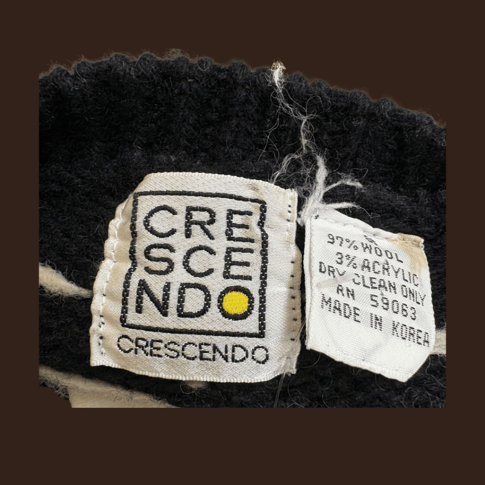 Vintage VTG Knit Sweater | Crescendo Floral Black Wool | 90s Indie Size S / US 4 / IT 40 - 2 Thumbnail