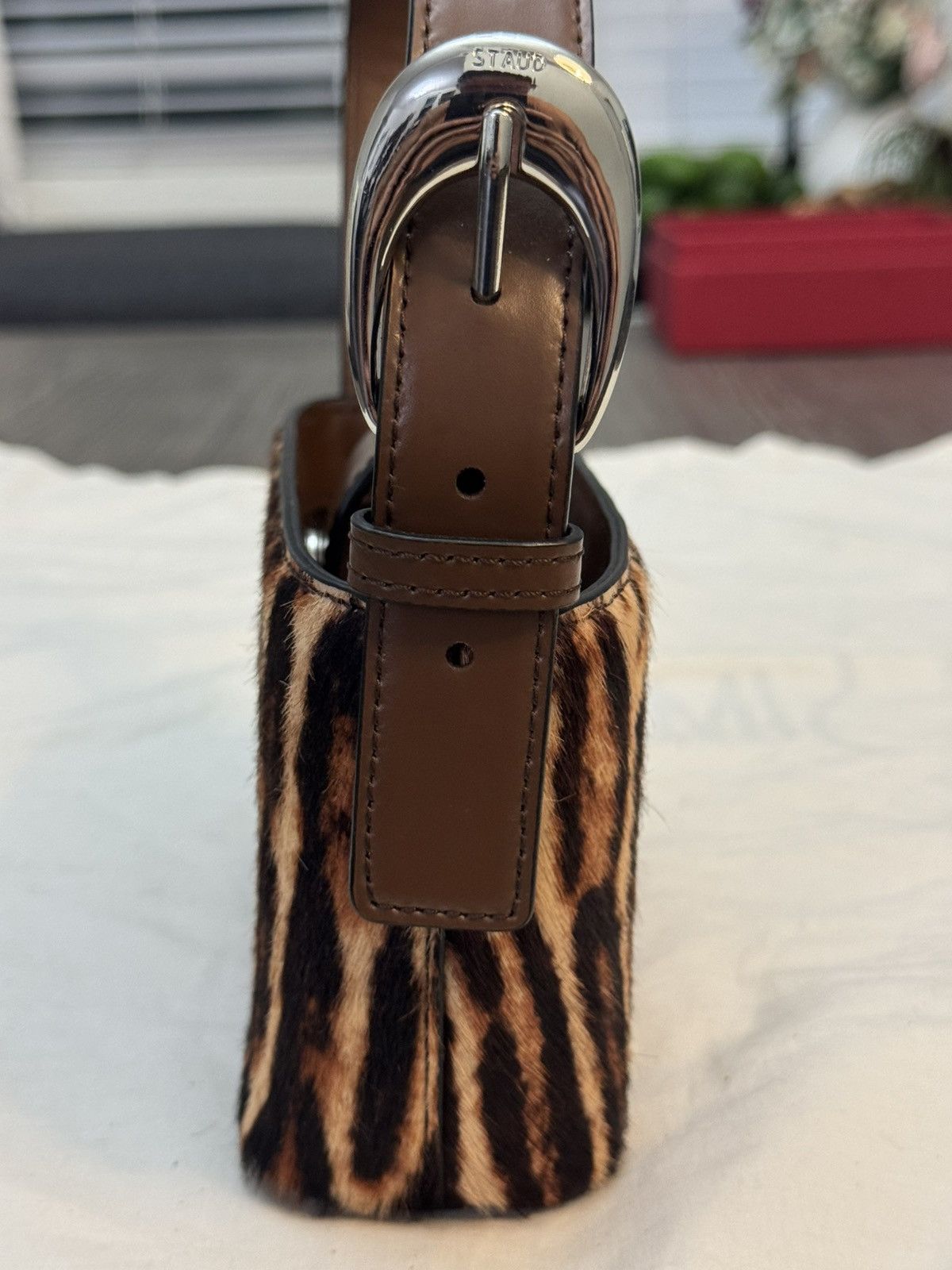 Staud STAUD Brown and Black Animal Print Shoulder Bag Size ONE SIZE - 12 Thumbnail