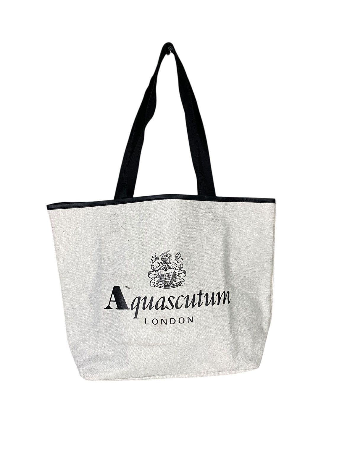 Aquascutum Aquascutum London Logo Tote Bag Beige Canvas Size ONE SIZE - 2 Thumbnail