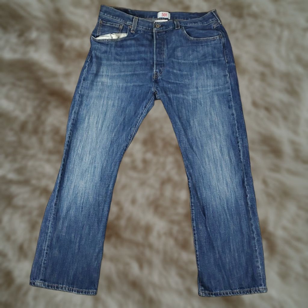 Levi's Levis 501 Jeans Men 38x30 Blue Denim Button Fly Straight Leg Regular Fit Casual Pants Size US 38 / EU 54 - 1 Thumbnail
