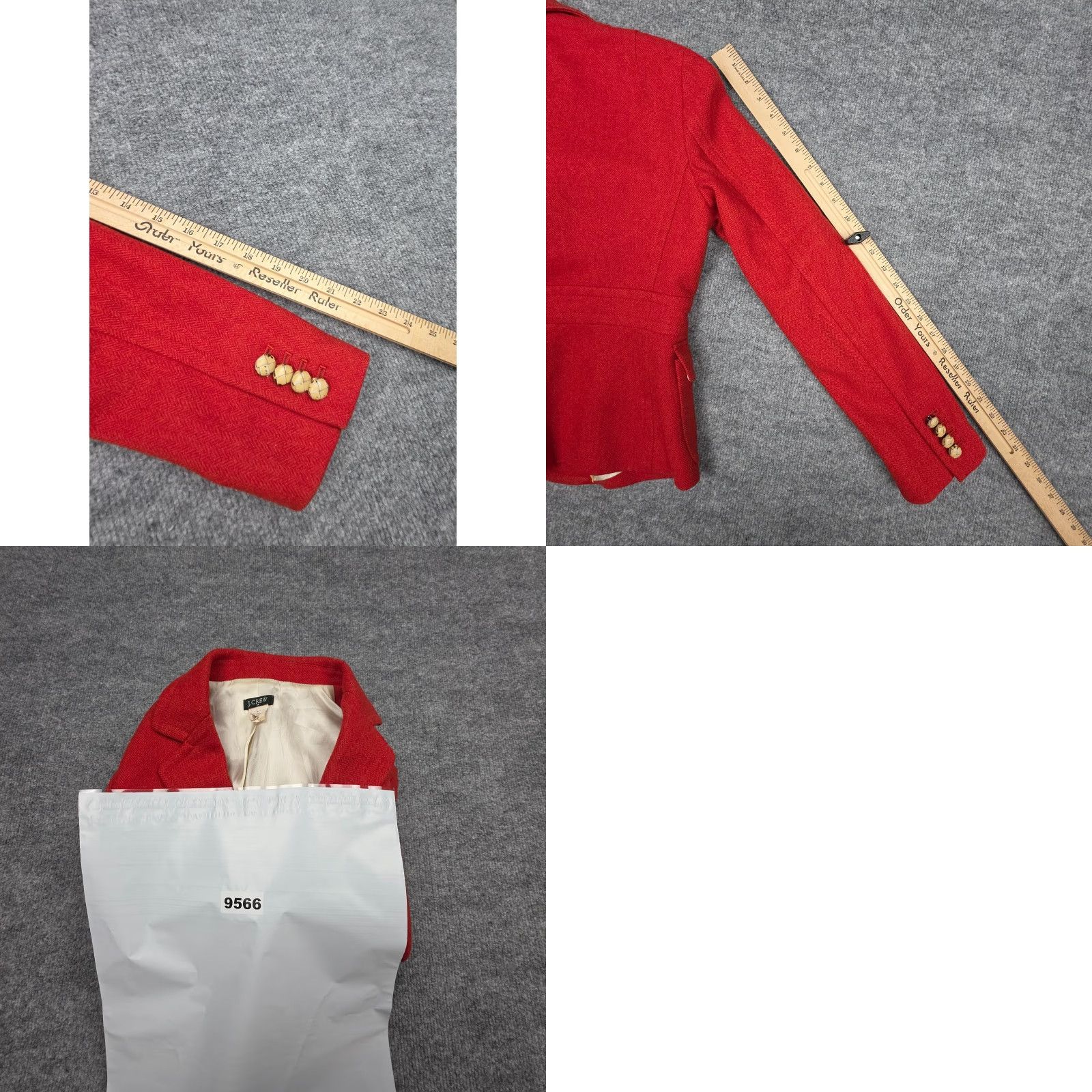J.Crew J. Crew Wool Blazer Women's Size 2 Red Button Pockets Lined Short Size 26" / US 2 / IT 38 - 9 Thumbnail